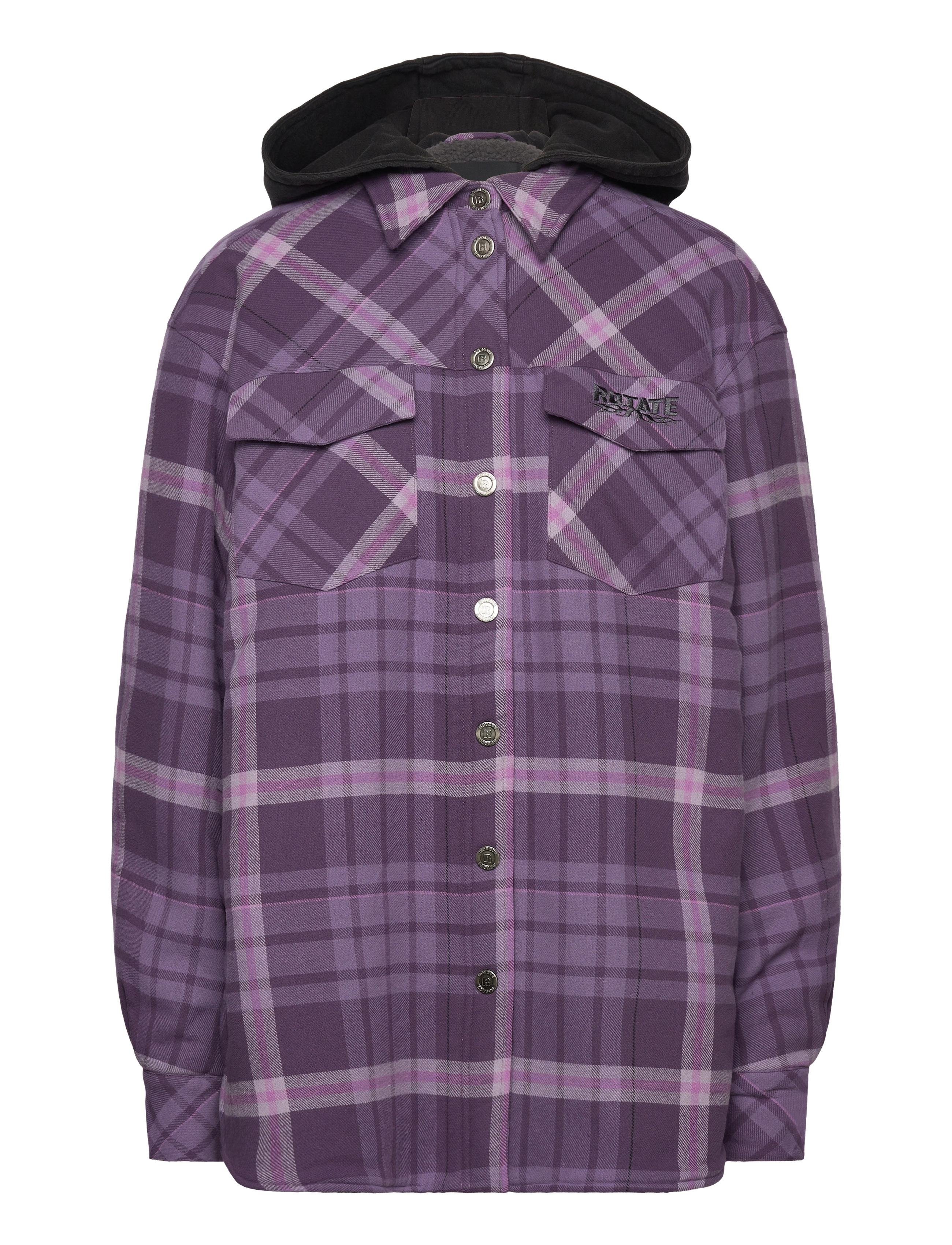 ROTATE BIRGER CHRISTENSEN Flannel Oversized Shirt Lila - S - Damen