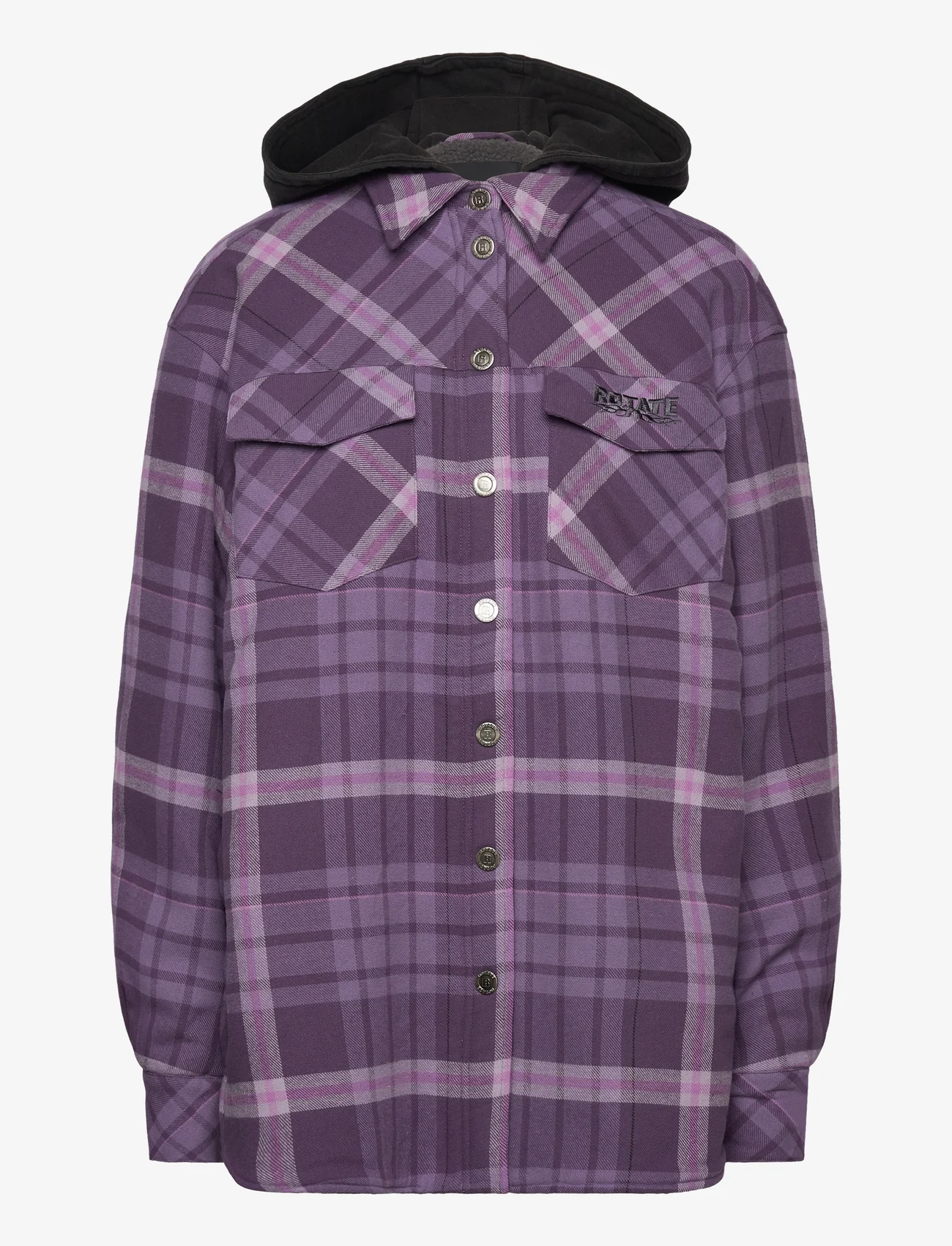 ROTATE Birger Christensen - Flannel Oversized Shirt - damen - vintage violet comb. - 0