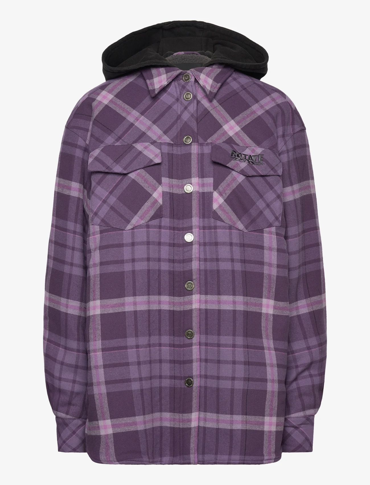 ROTATE Birger Christensen - Flannel Oversized Shirt - women - vintage violet comb. - 0