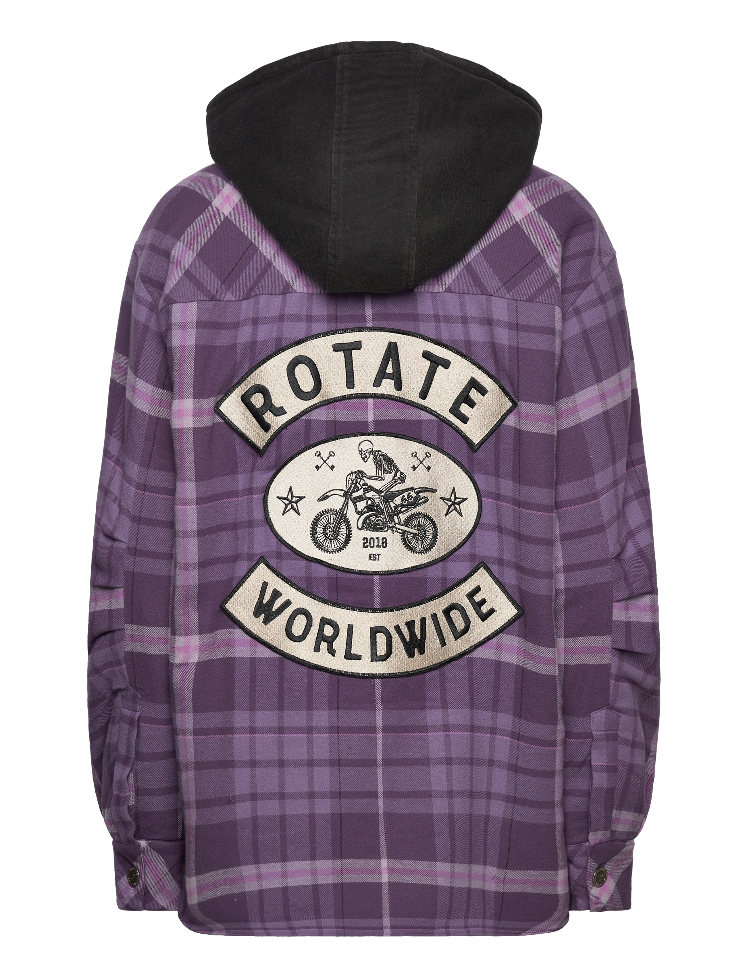ROTATE Birger Christensen - Flannel Oversized Shirt - kvinder - vintage violet comb. - 1
