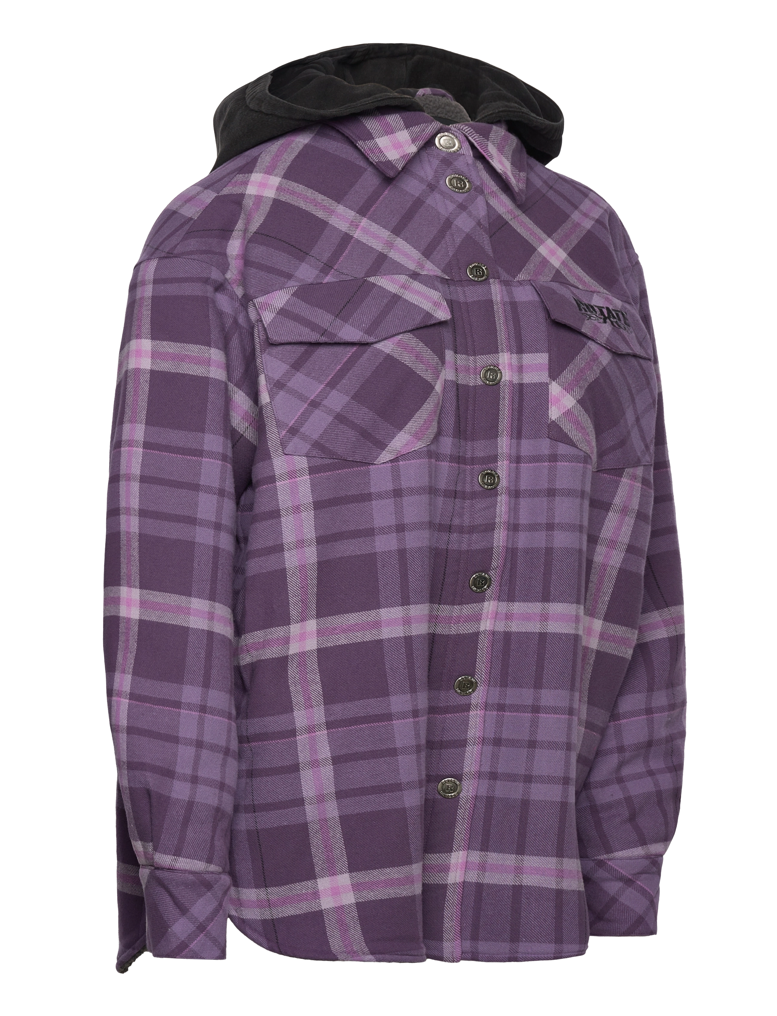 ROTATE Birger Christensen - Flannel Oversized Shirt - kvinder - vintage violet comb. - 2