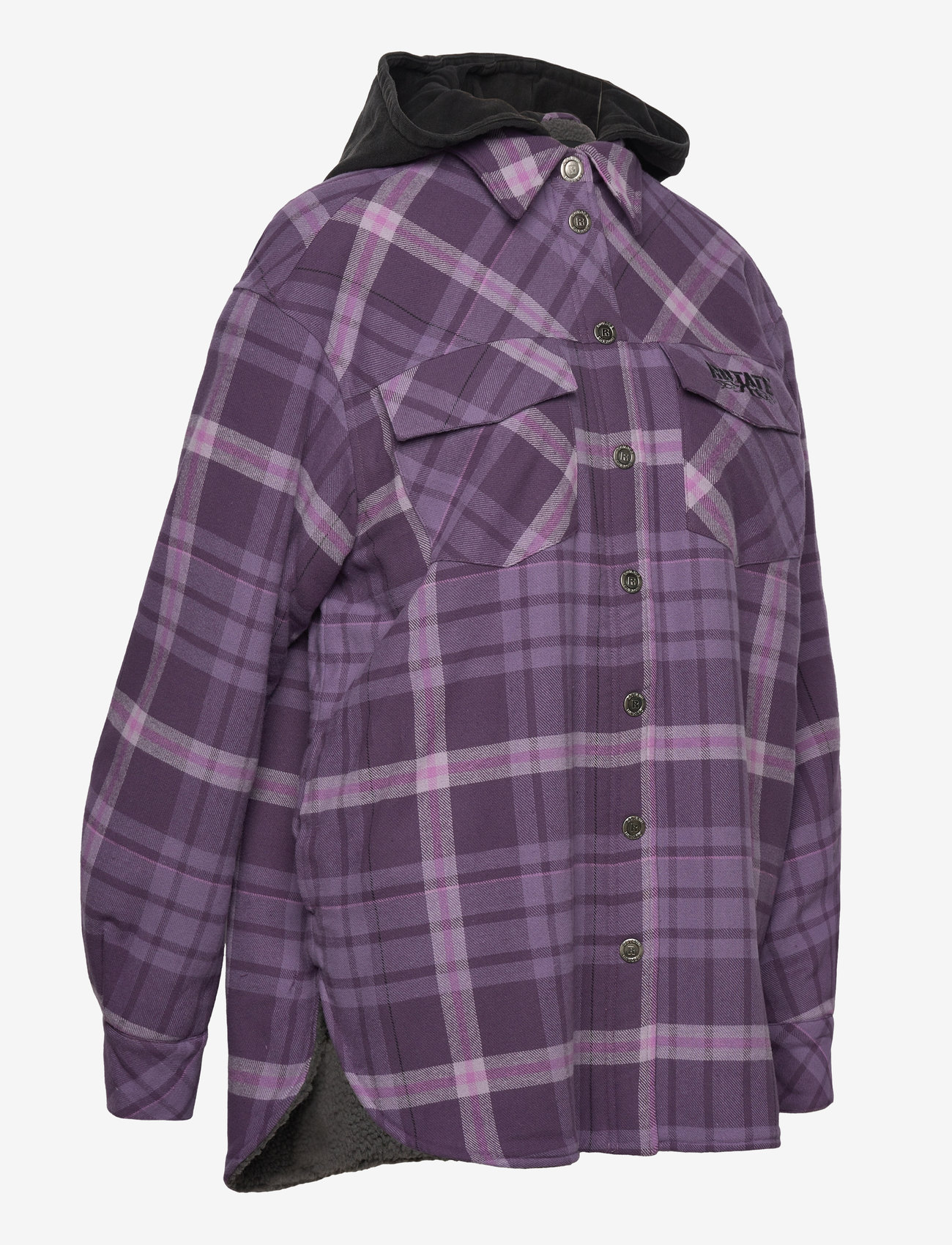 ROTATE Birger Christensen Flannel Oversized Shirt (Vintage Violet