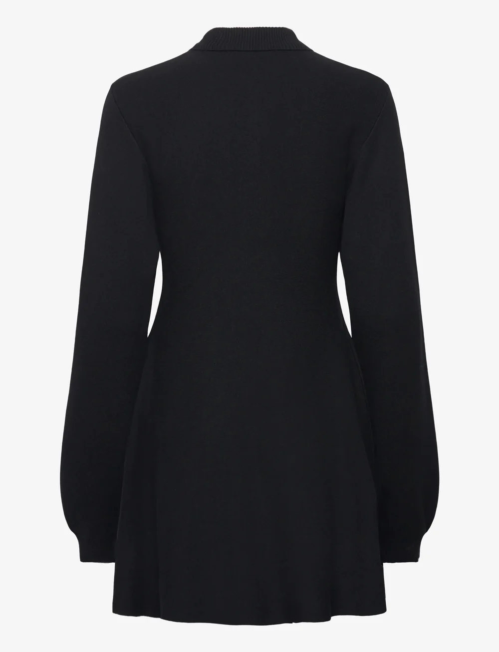 ROTATE Birger Christensen - Slinky Knit Polo Dress - stickade klänningar - black - 2