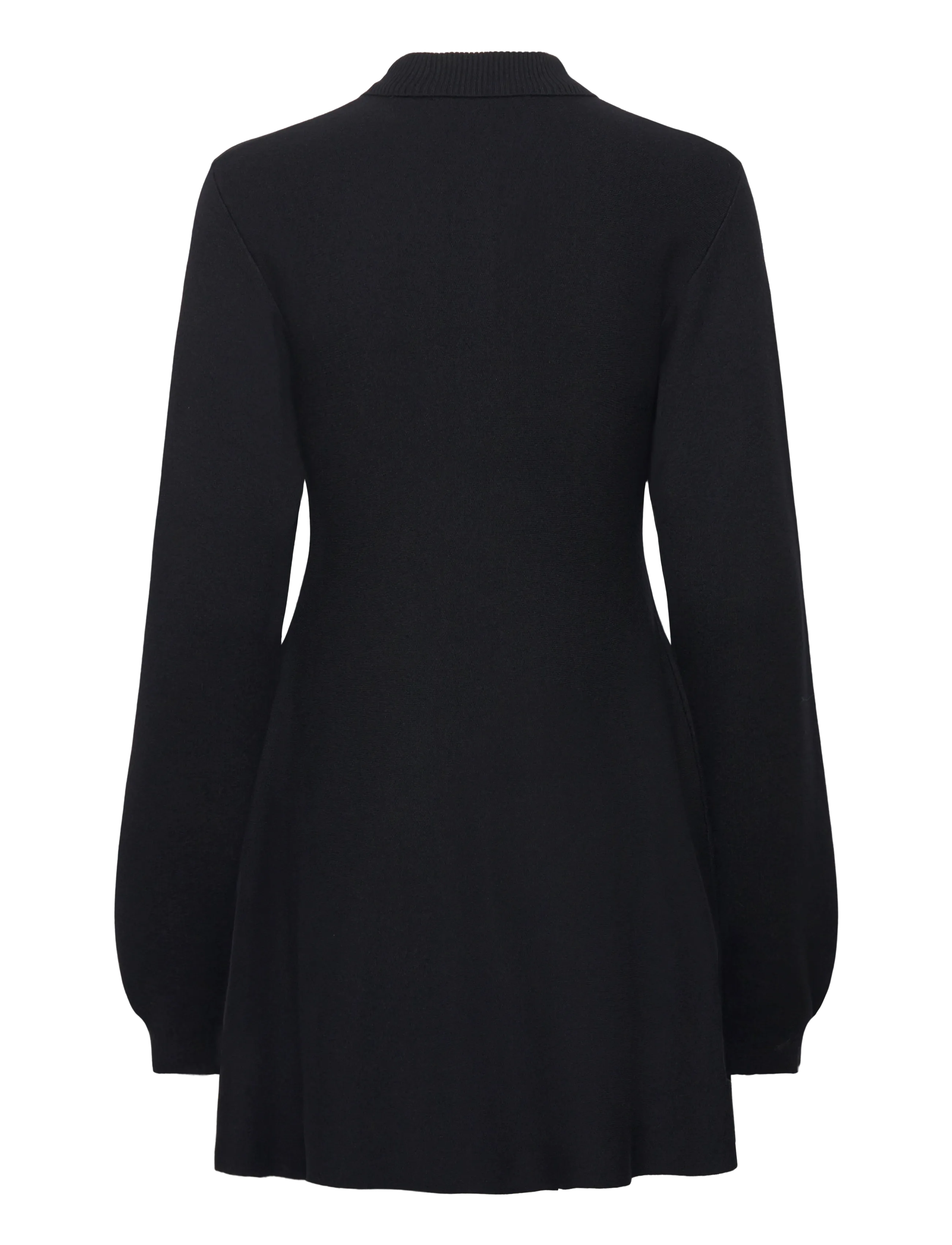 ROTATE Birger Christensen - Slinky Knit Polo Dress - strikkjoler - black - 2