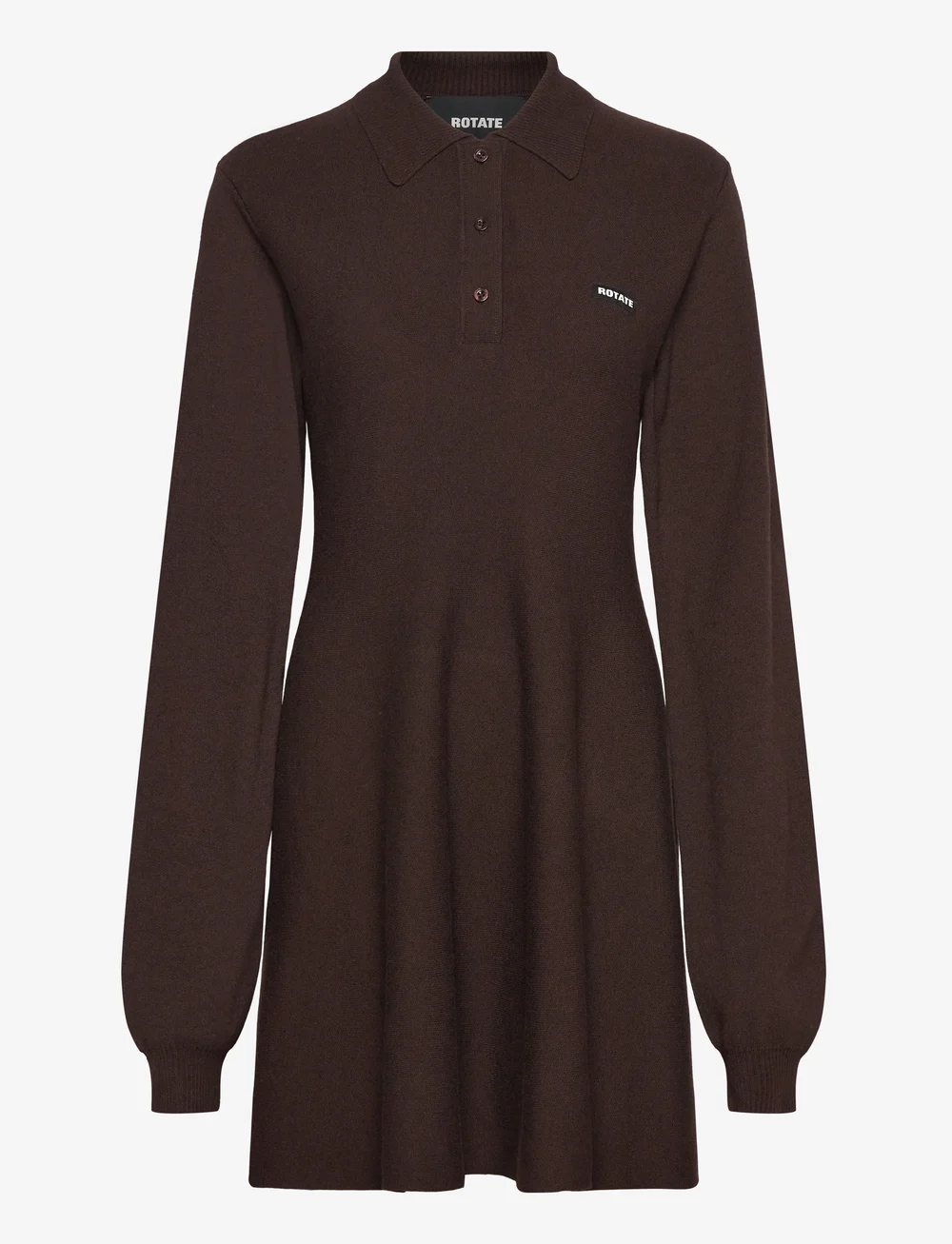 ROTATE Birger Christensen - Slinky Knit Polo Dress - strikkjoler - molÉ - 1