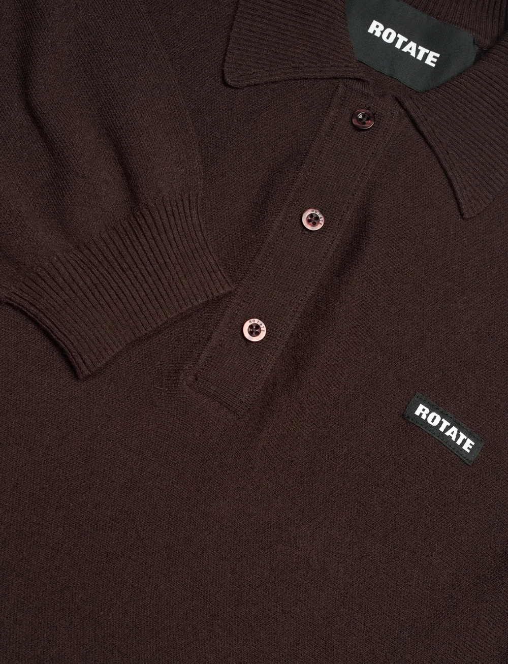 ROTATE Birger Christensen - Slinky Knit Polo Dress - strikkjoler - molÉ - 5