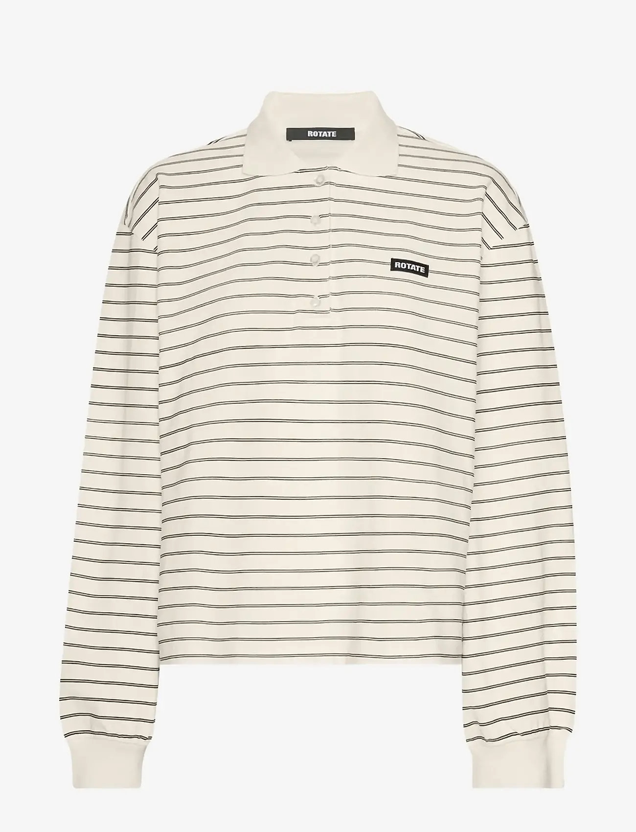 ROTATE Birger Christensen - PIQUE LONGSLEEVE POLO - pikéer - egret comb. - 1