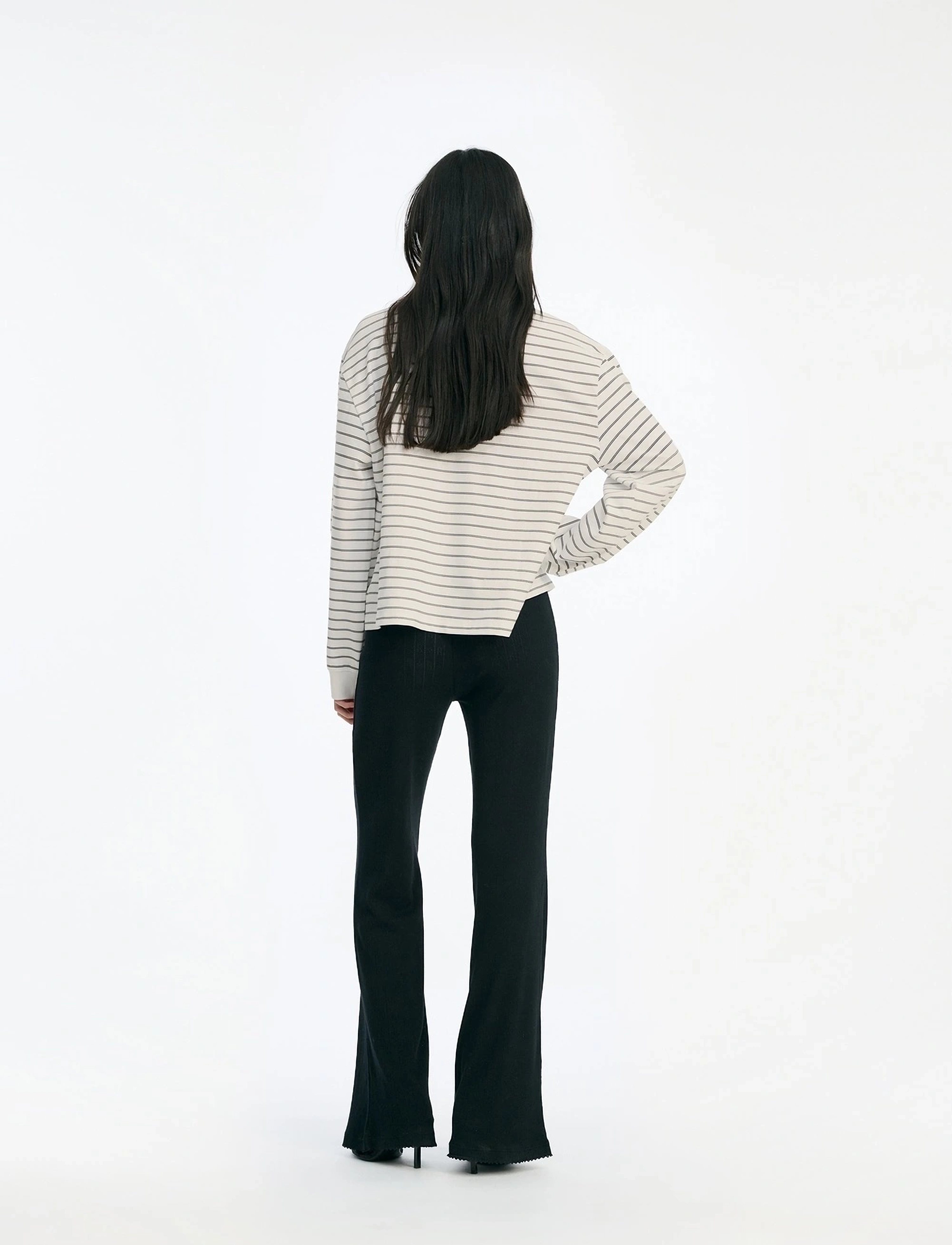 ROTATE Birger Christensen - PIQUE LONGSLEEVE POLO - egret comb. - 3