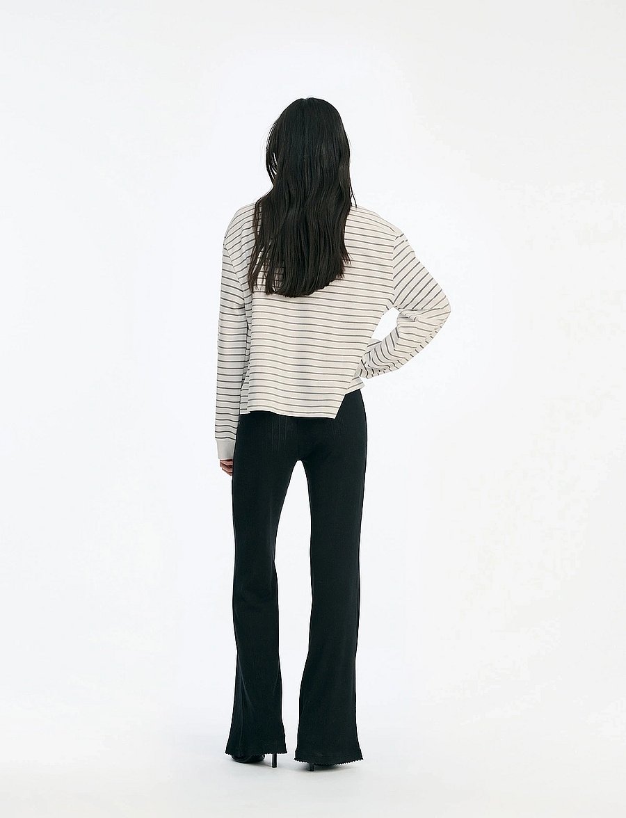 ROTATE Birger Christensen - PIQUE LONGSLEEVE POLO - langärmlige tops - egret comb. - 3