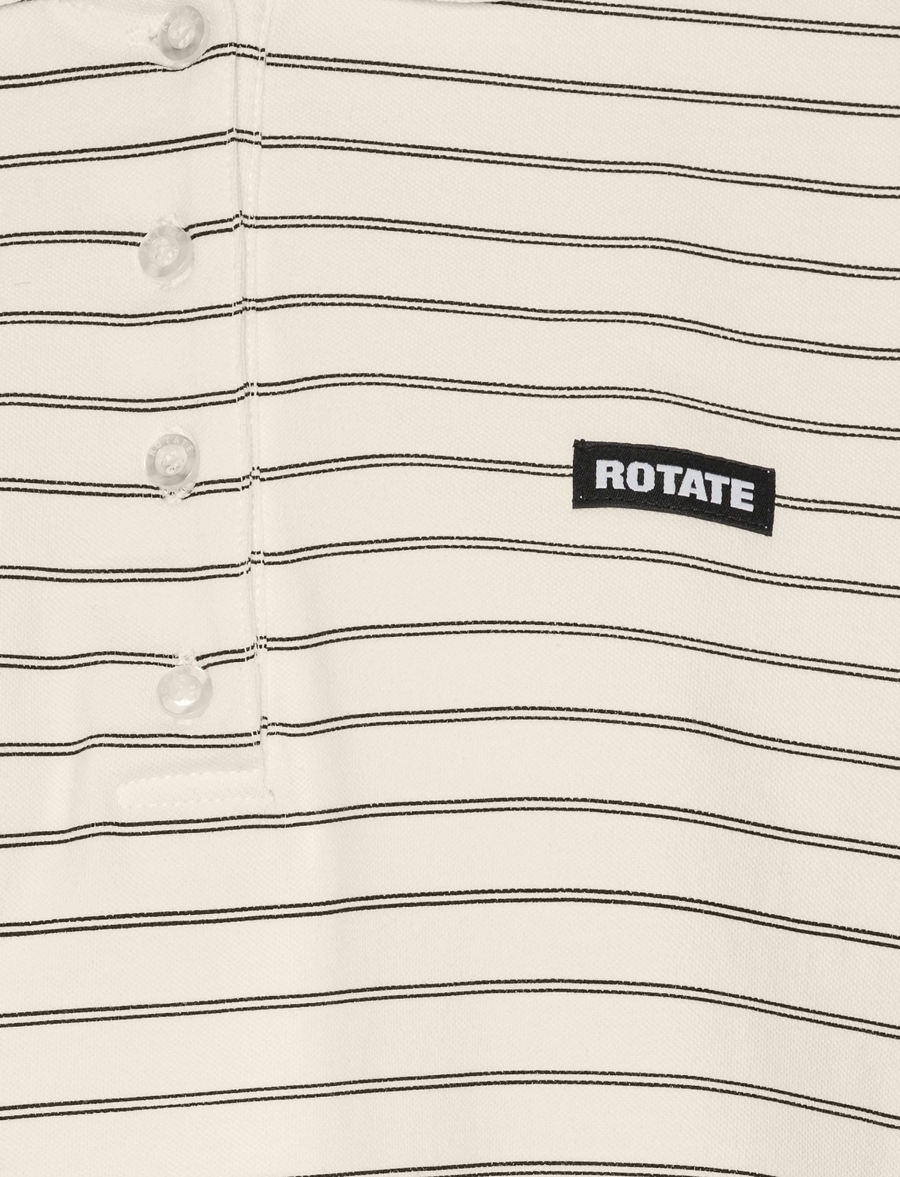 ROTATE Birger Christensen - PIQUE LONGSLEEVE POLO - egret comb. - 5