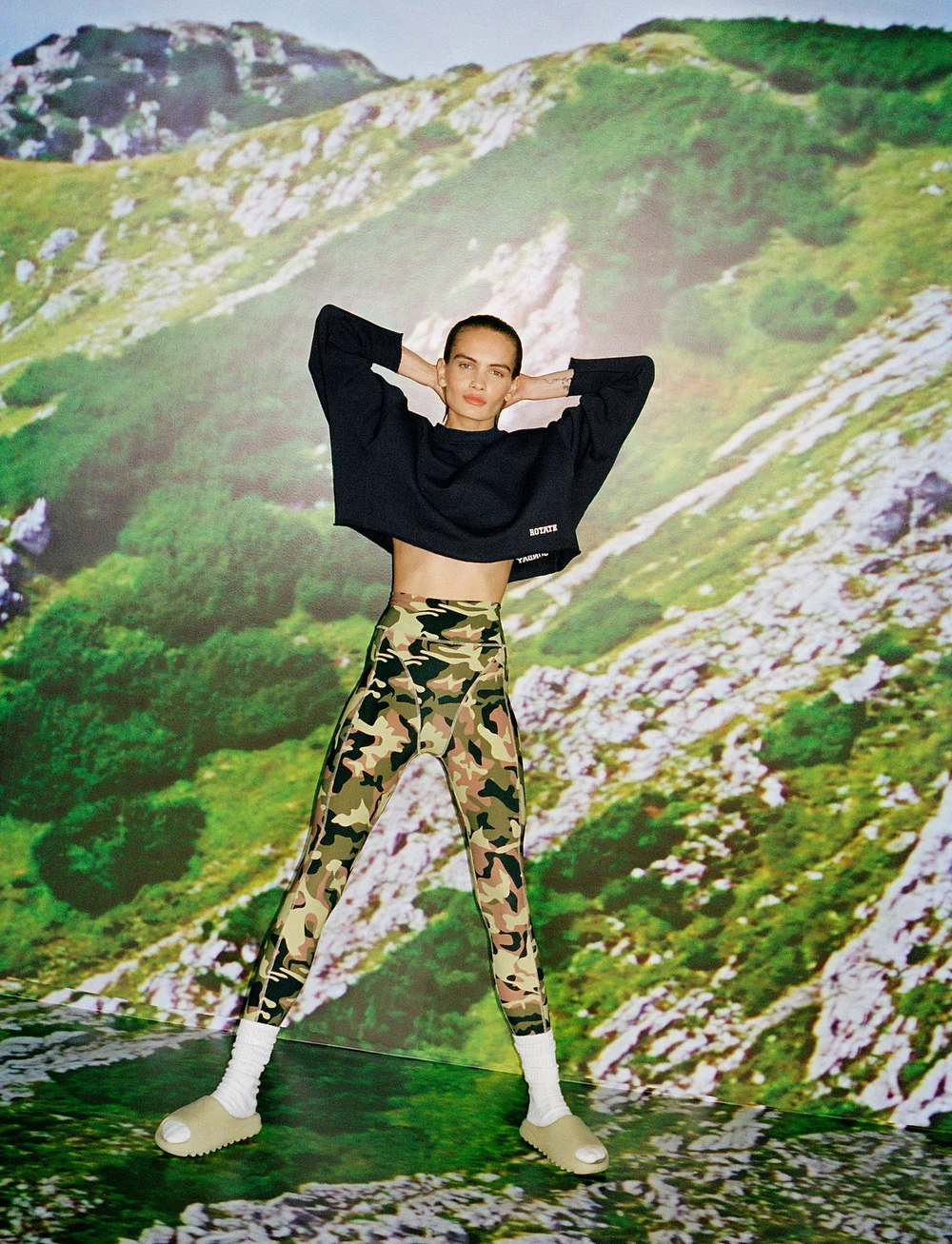 ROTATE Birger Christensen - Ronda Leggings - leggings - olivine combination - 0