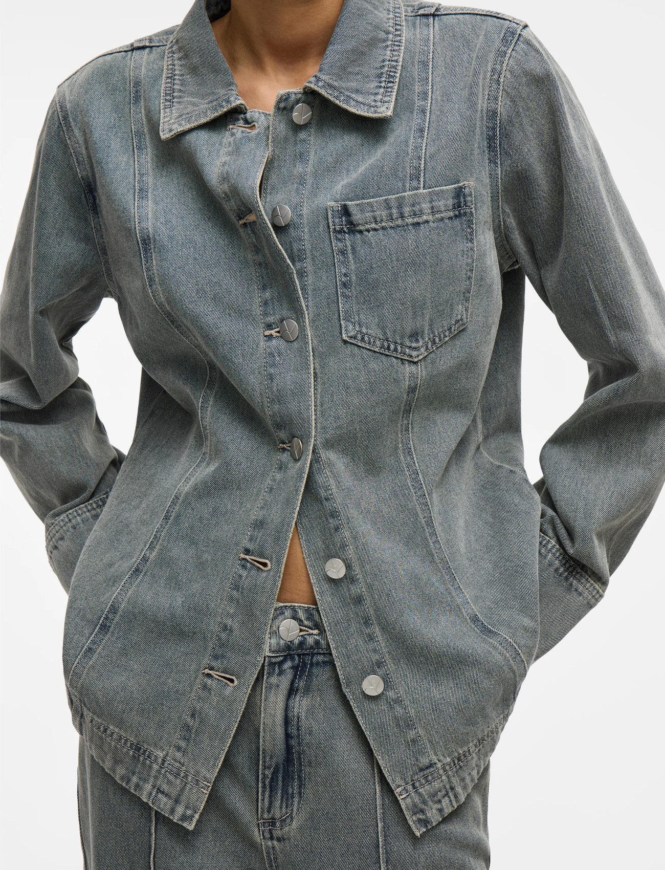 ROUGE EDIT Rouvivian L/S Denim Shirt - Blue - 34