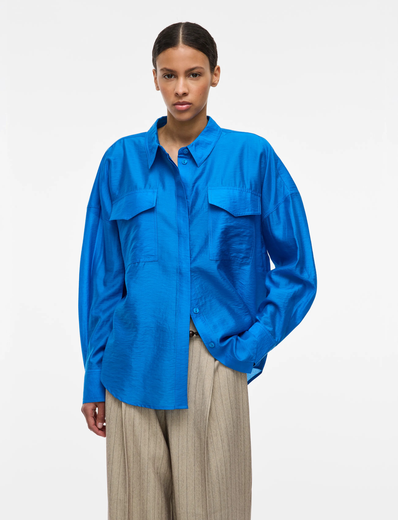 ROUGE EDIT Roualinine L/S Ovesized Shirt - Blue - 34