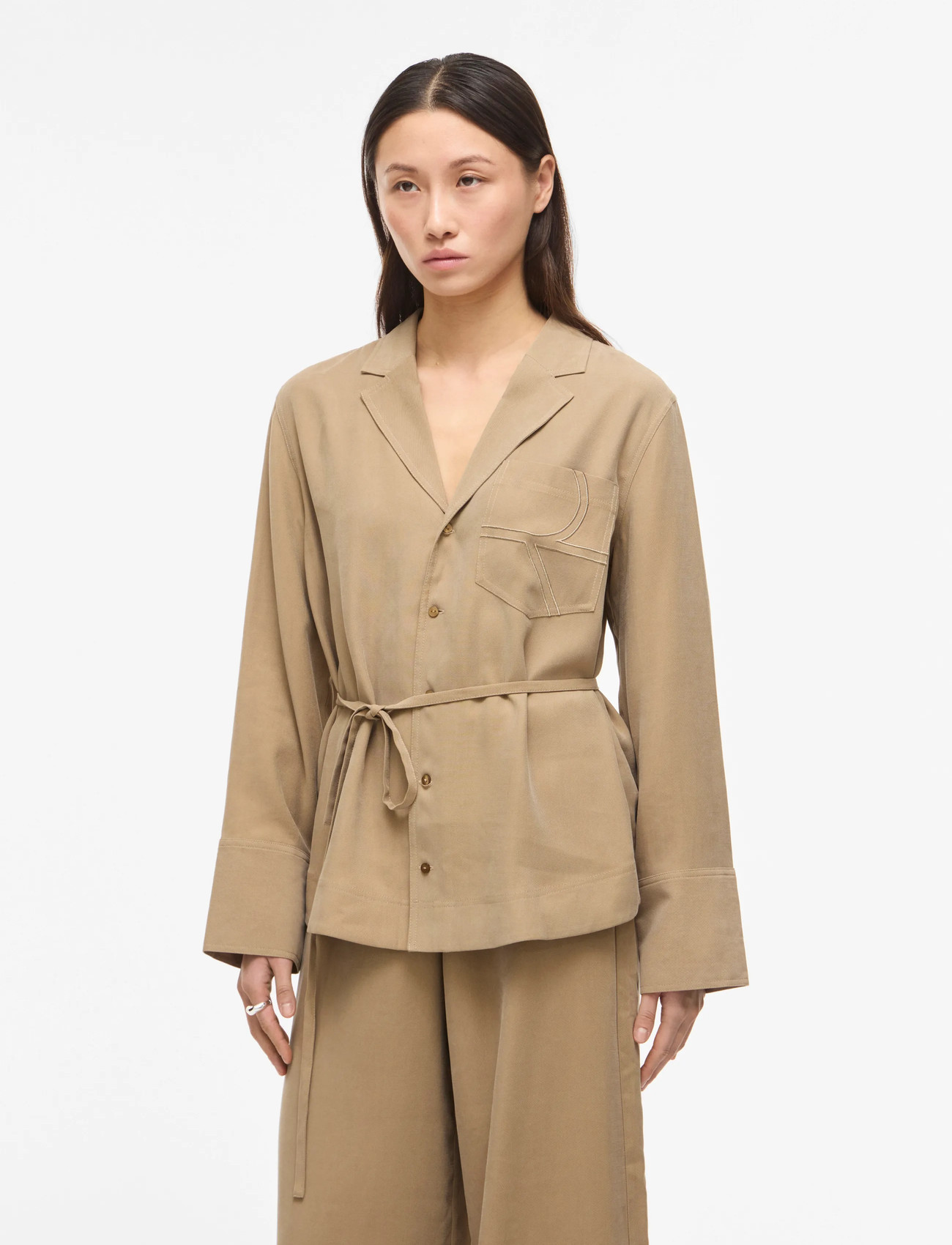 ROUGE EDIT Roumelia L/S Oversized Shirt - Beige - 34