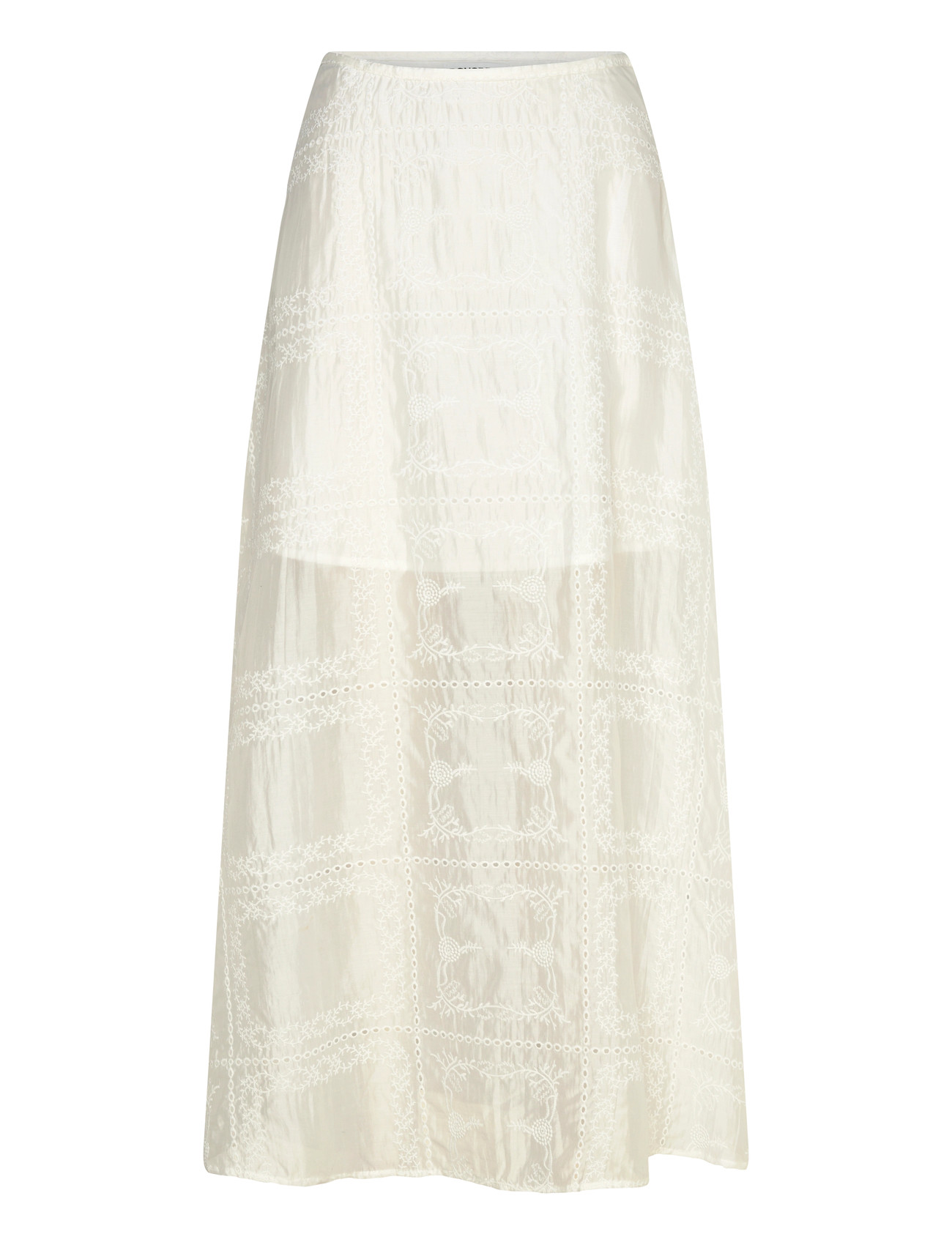 ROUGE EDIT Rouluca Hw Midi Skirt/Pf - Cream - 34