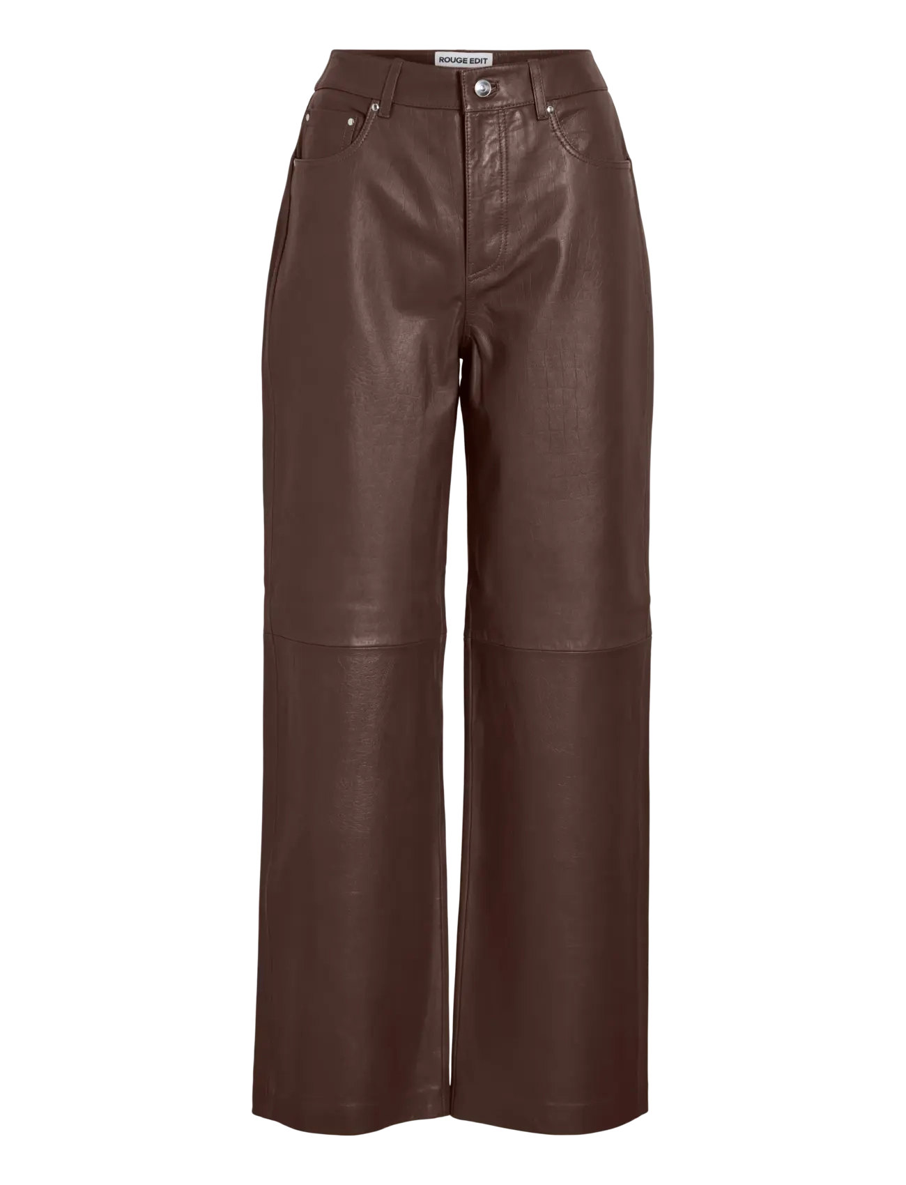 ROUGE EDIT ROUCAMELY HW S/F LEATHER TROUSER - ROUGE EDIT - CHICORY COFFEE / brown