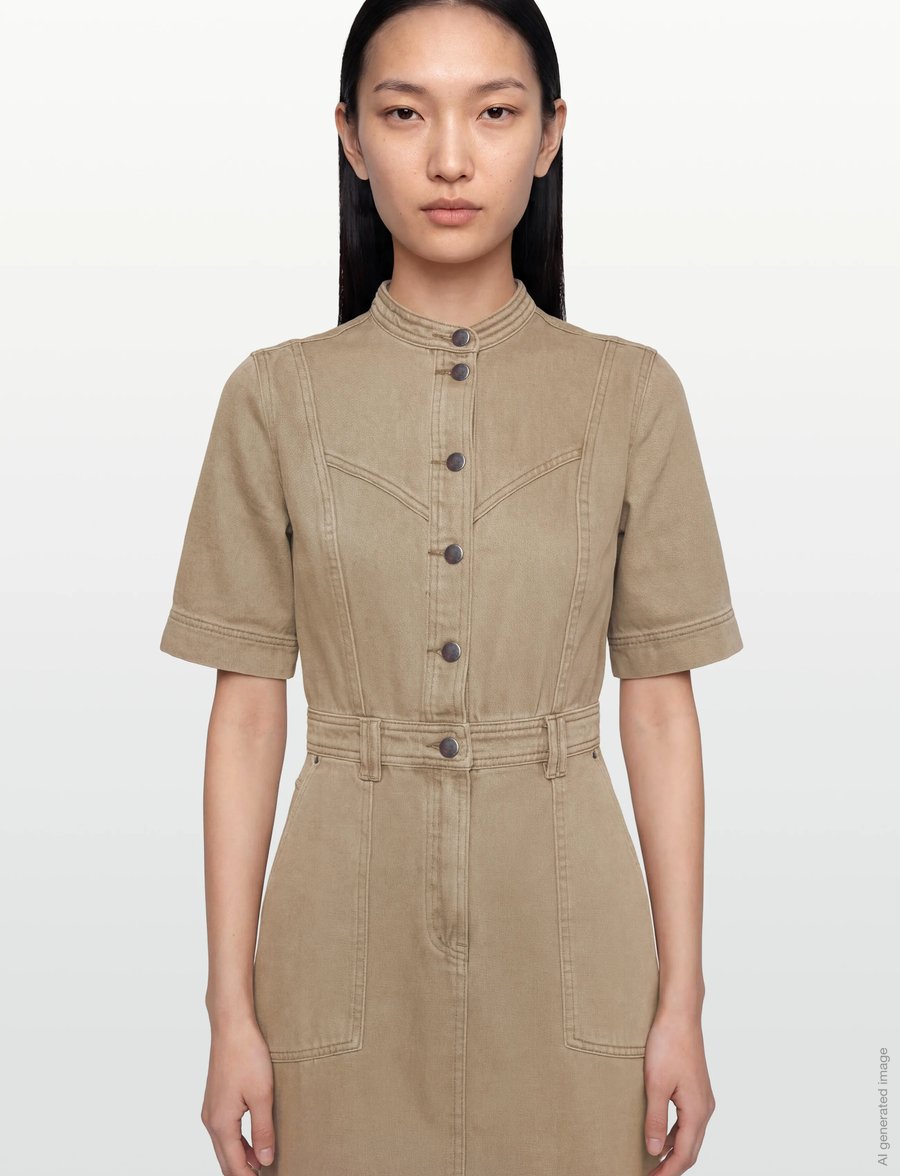 ROUGE EDIT - ROUNOVA 2/4 SHORT DENIM DRESS - skjortklänningar - fallen rock - 3