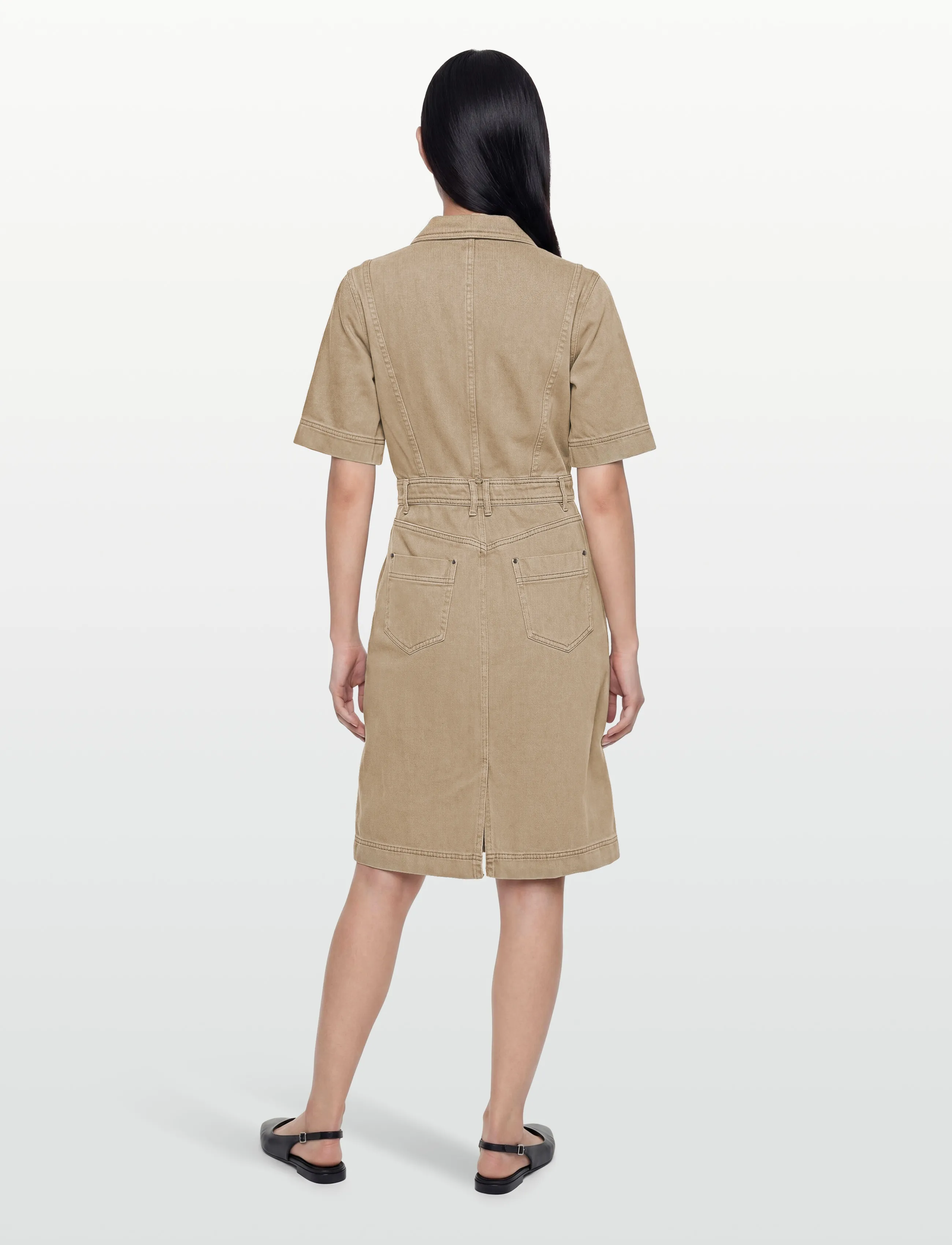 ROUGE EDIT - ROUNOVA 2/4 SHORT DENIM DRESS - skjortklänningar - fallen rock - 4