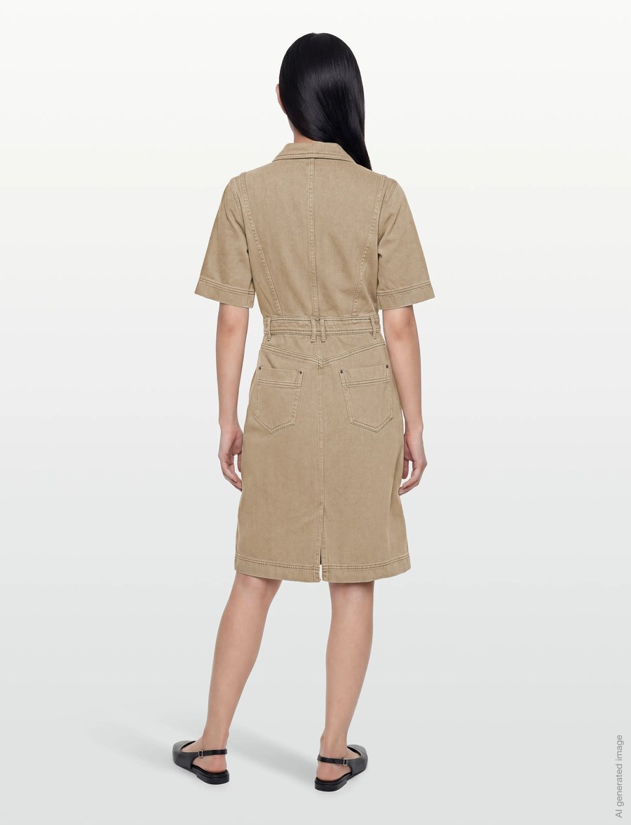 ROUGE EDIT - ROUNOVA 2/4 SHORT DENIM DRESS - skjortklänningar - fallen rock - 4