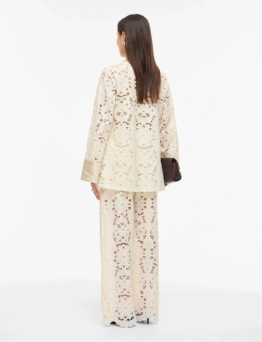 ROUGE EDIT - ROUEMORY HW F/L W/F PANTS/1 - tiesaus kirpimo kelnės - birch - 3
