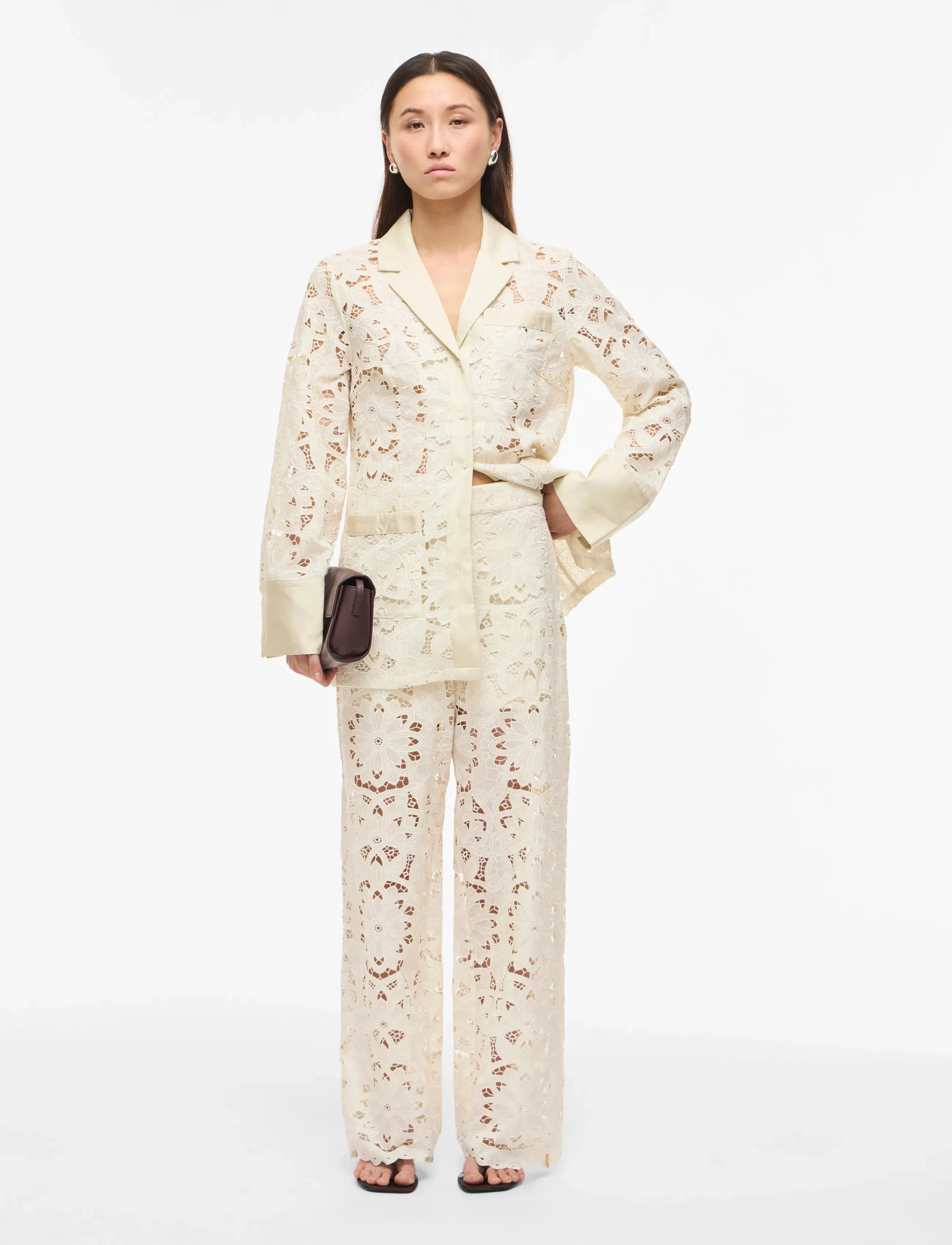 ROUGE EDIT - ROUEMORY HW F/L W/F PANTS/1 - bukser med lige ben - birch - 4