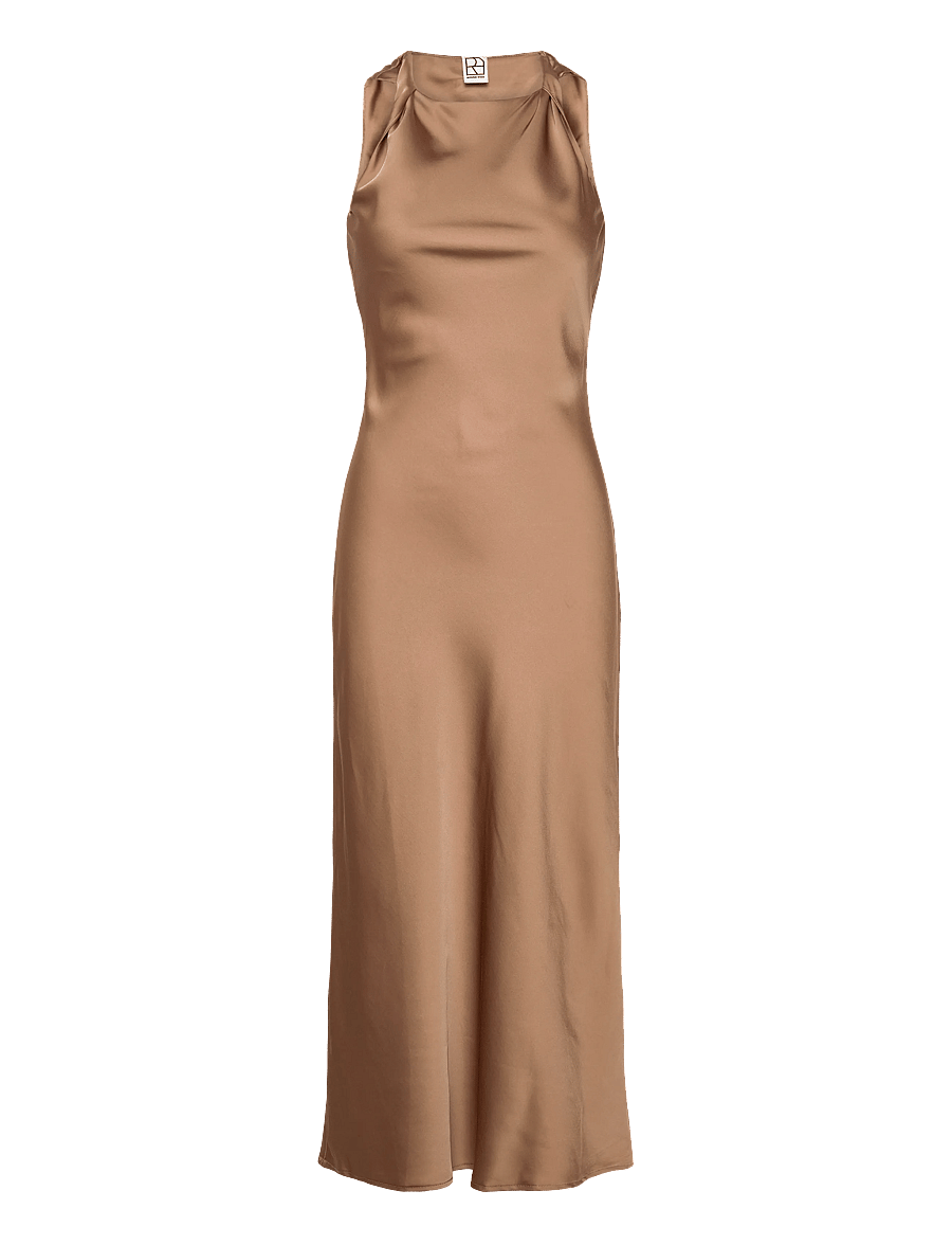 ROUGE EDIT - ROUSHYRAS S/L MIDI DRESS/2 - midi kjoler - petrified oak - 1