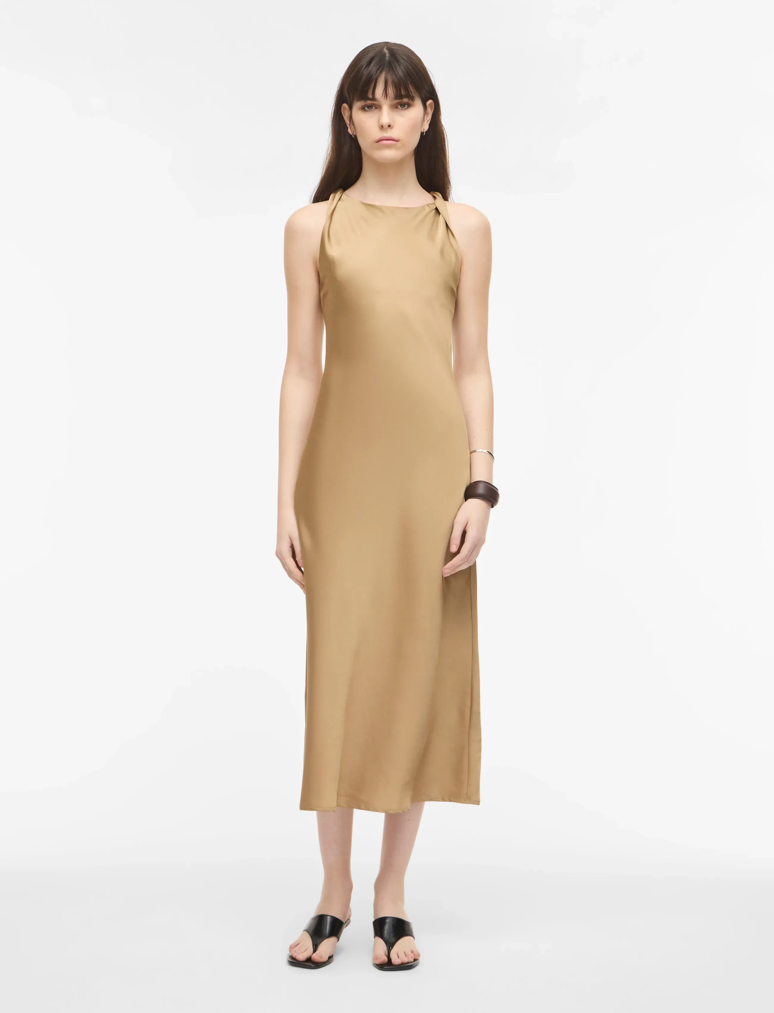 ROUGE EDIT Roushyras S/L Midi Dress/2, 34, Dresses, Braun - Knee-length & Midi, Frauen