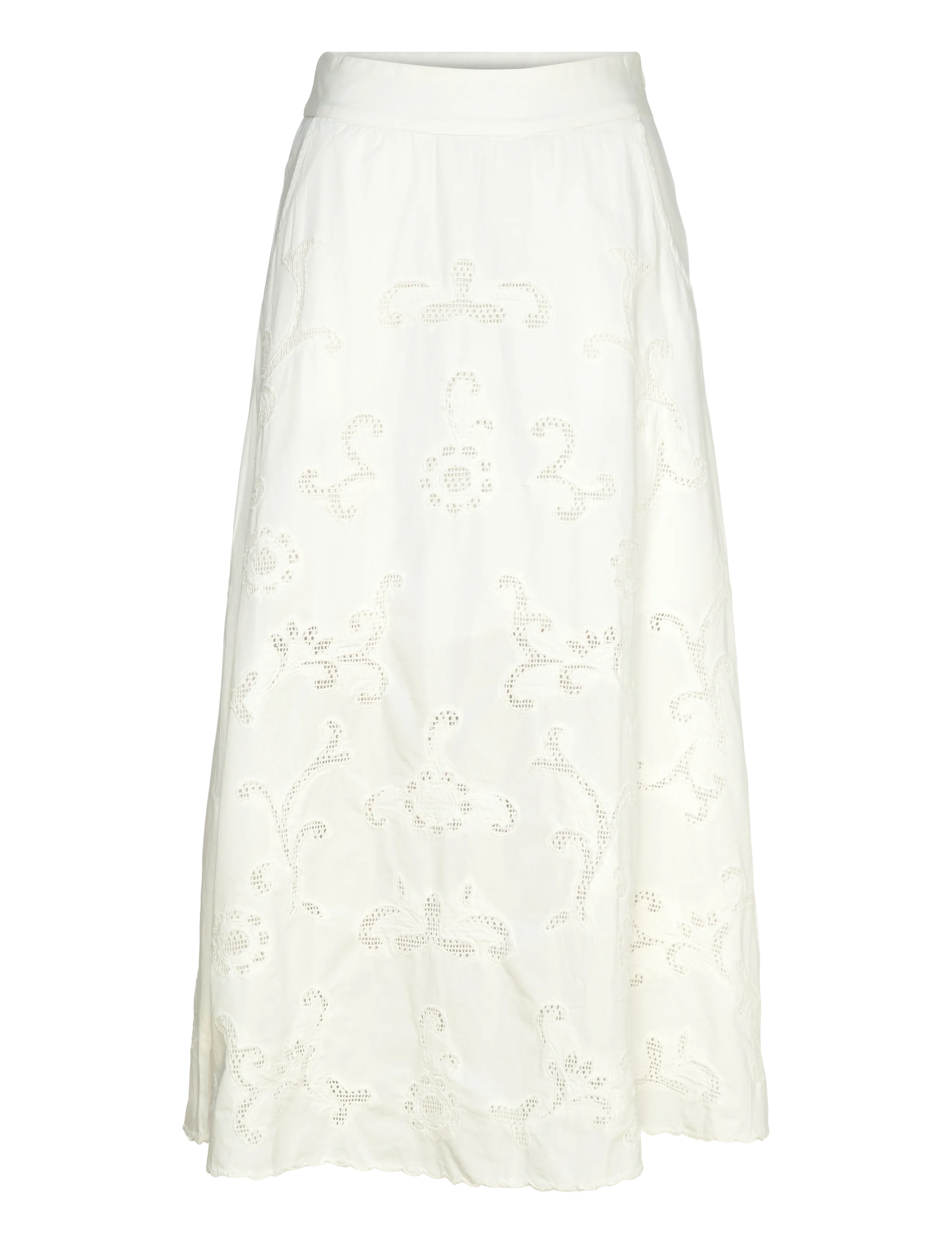 ROUGE EDIT - ROUAMELINE HW ANKLE SKIRT/1 - maxi nederdele - cloud dancer - 1