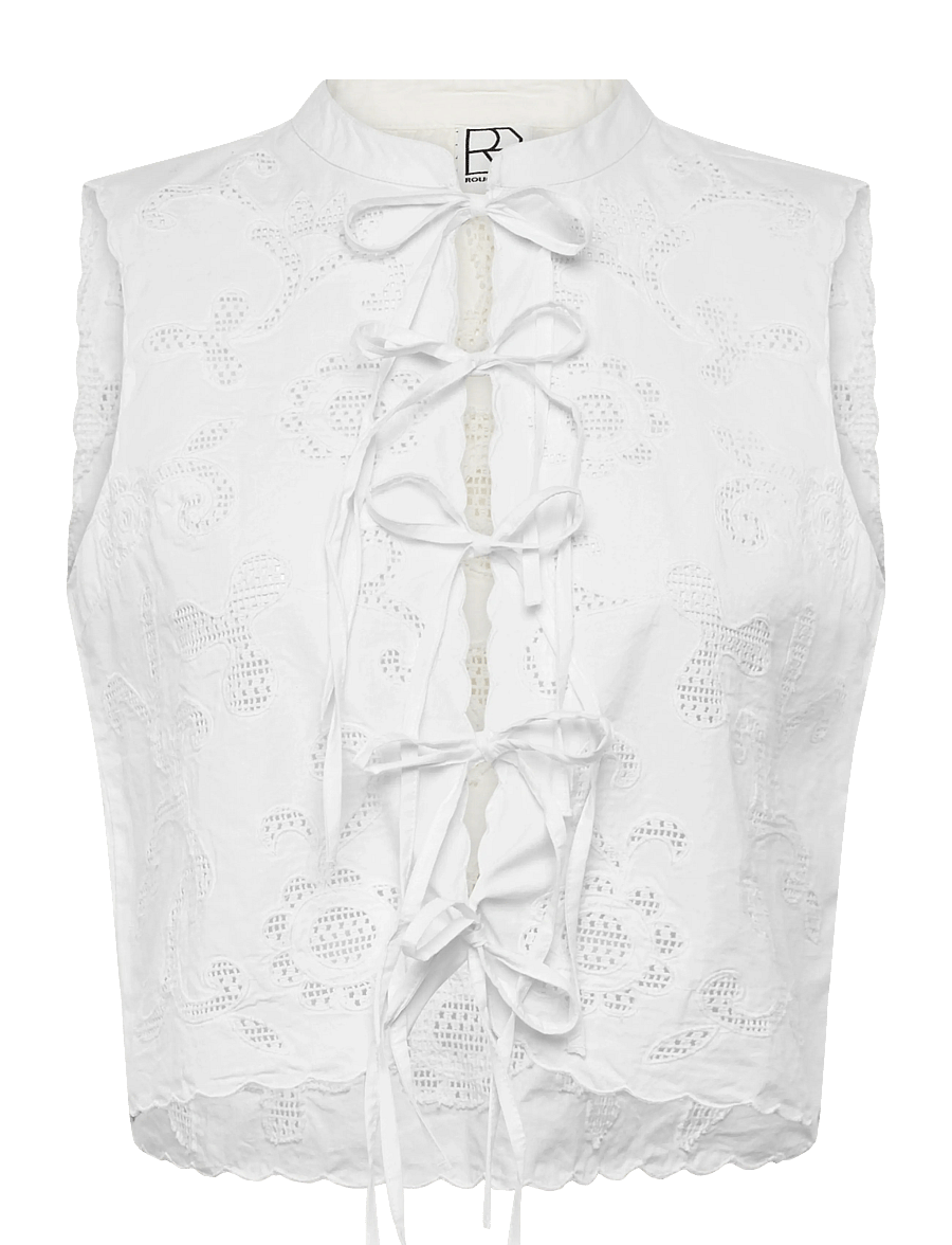 ROUGE EDIT - ROUAMELINE S/L CHINA COLLAR TOP/1 - Ärmellose blusen - cloud dancer - 1