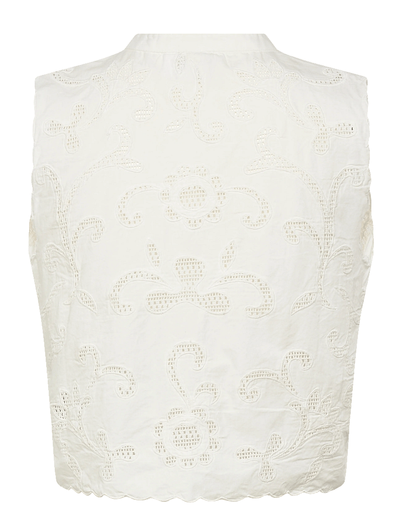 ROUGE EDIT - ROUAMELINE S/L CHINA COLLAR TOP/1 - Ärmellose blusen - cloud dancer - 2