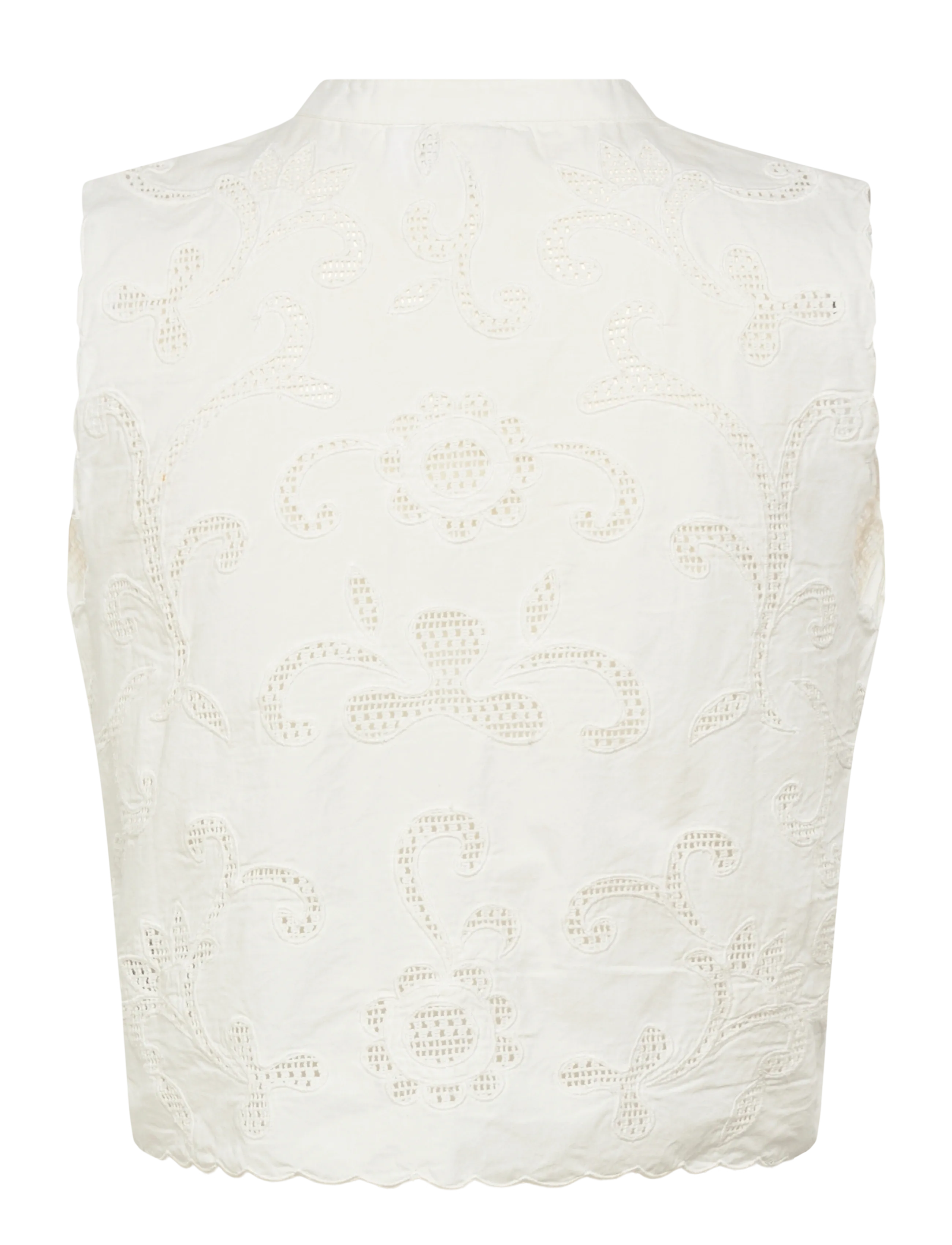 ROUGE EDIT - ROUAMELINE S/L CHINA COLLAR TOP/1 - sleeveless blouses - cloud dancer - 2