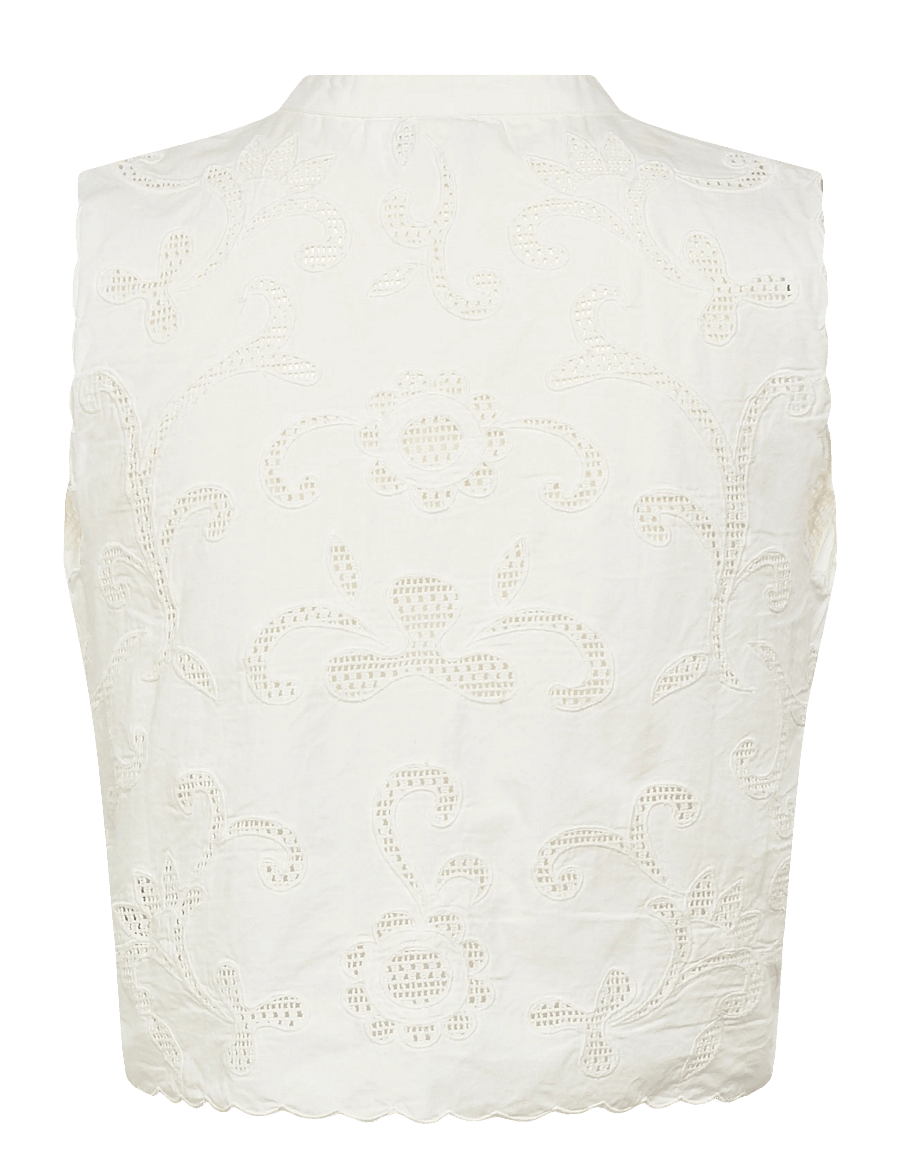 ROUGE EDIT - ROUAMELINE S/L CHINA COLLAR TOP/1 - Ärmellose blusen - cloud dancer - 2