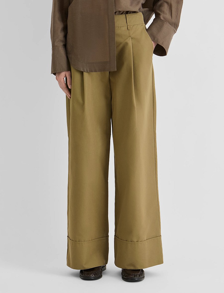 ROUGE EDIT - ROUFRANCIE RW WF F/L TROUSER/3 - hosen mit weitem bein - gothic olive - 0