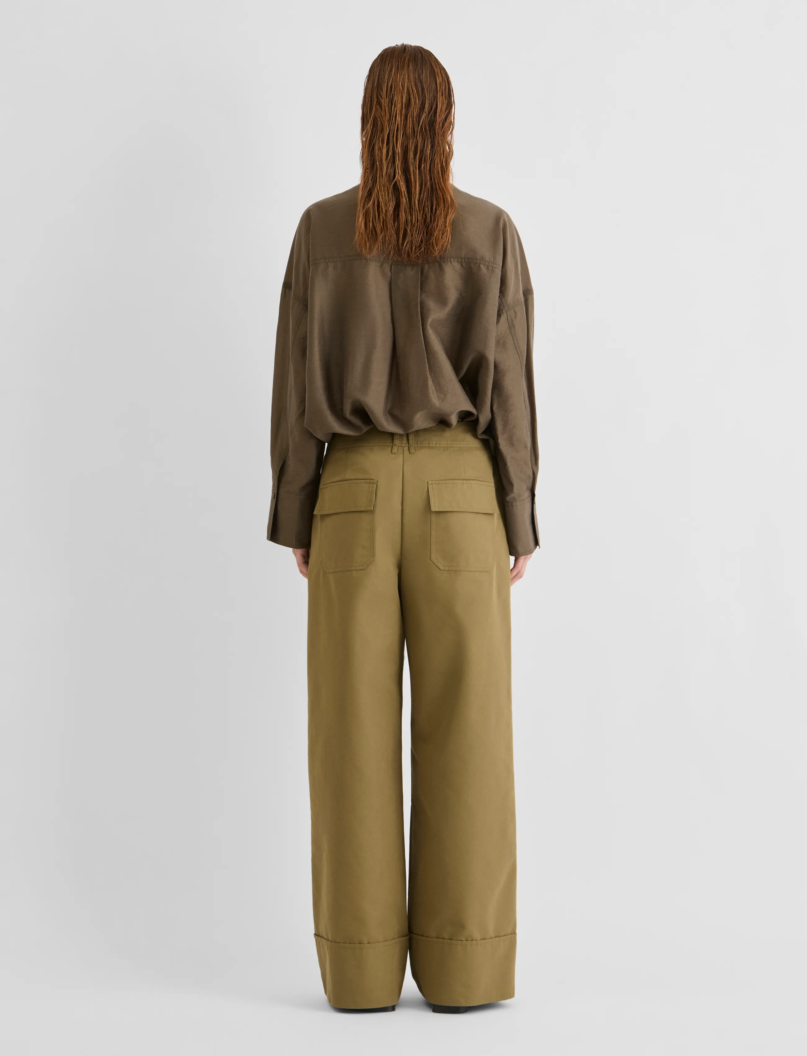 ROUGE EDIT - ROUFRANCIE RW WF F/L TROUSER/3 - hosen mit weitem bein - gothic olive - 3