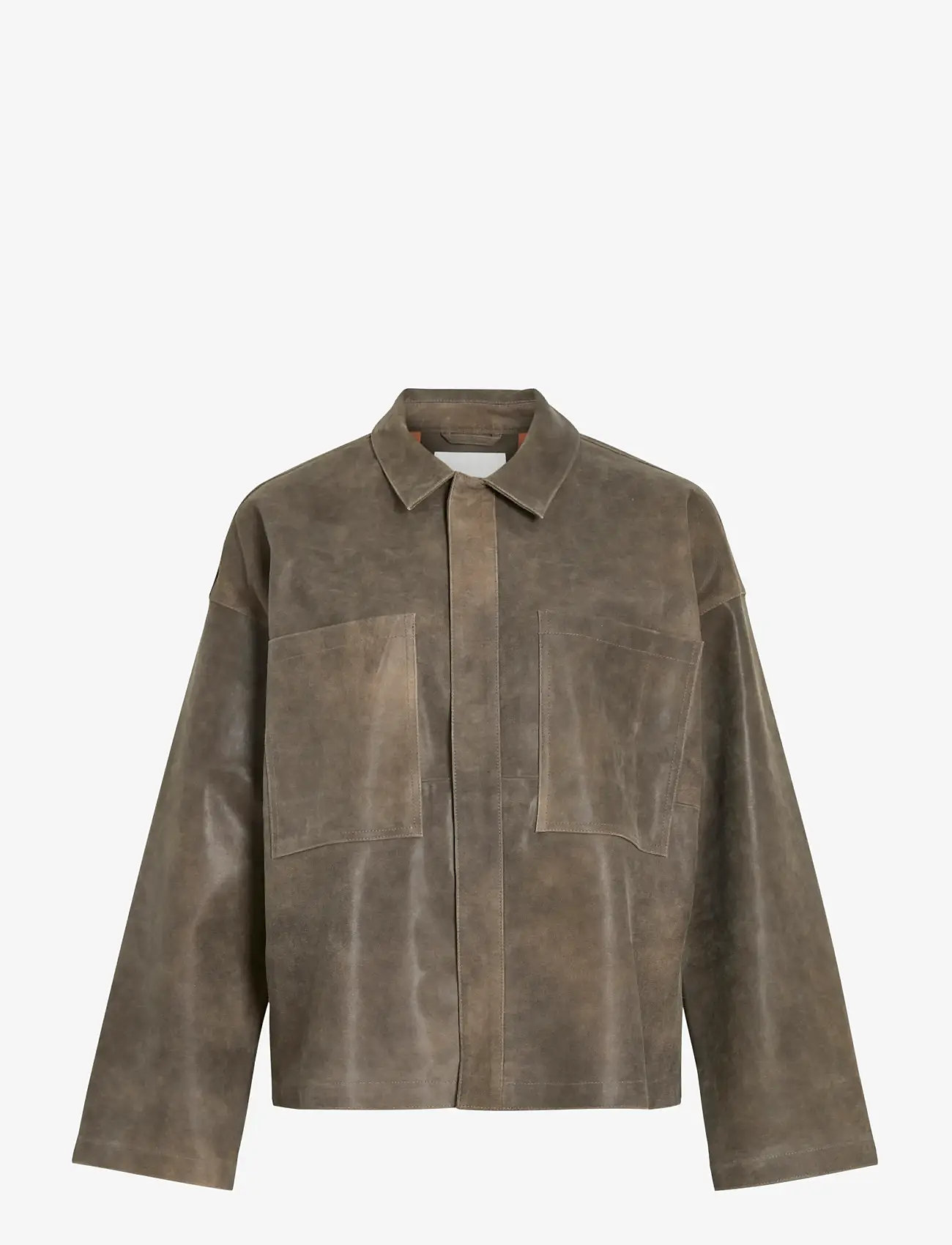 ROUGE EDIT - ROUNILA LS LEATHER OVERSHIRT/1 - overshirts - petrified oak - 1