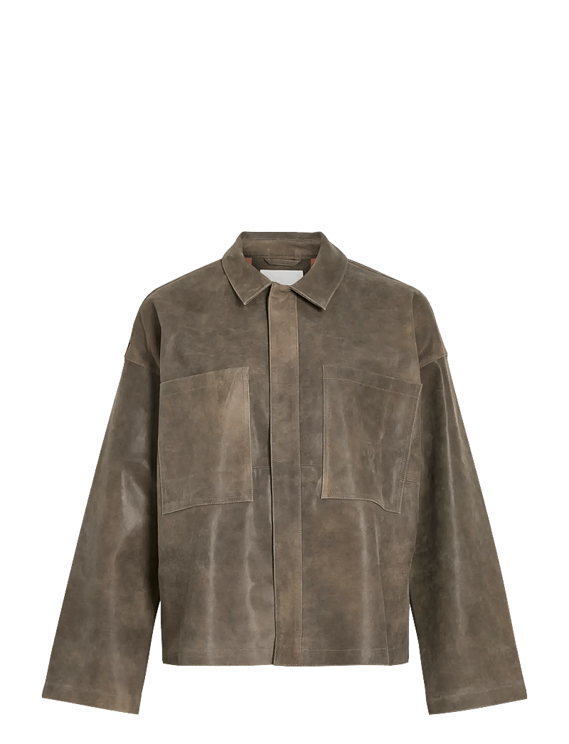 ROUGE EDIT - ROUNILA LS LEATHER OVERSHIRT/1 - overshirts - petrified oak - 1