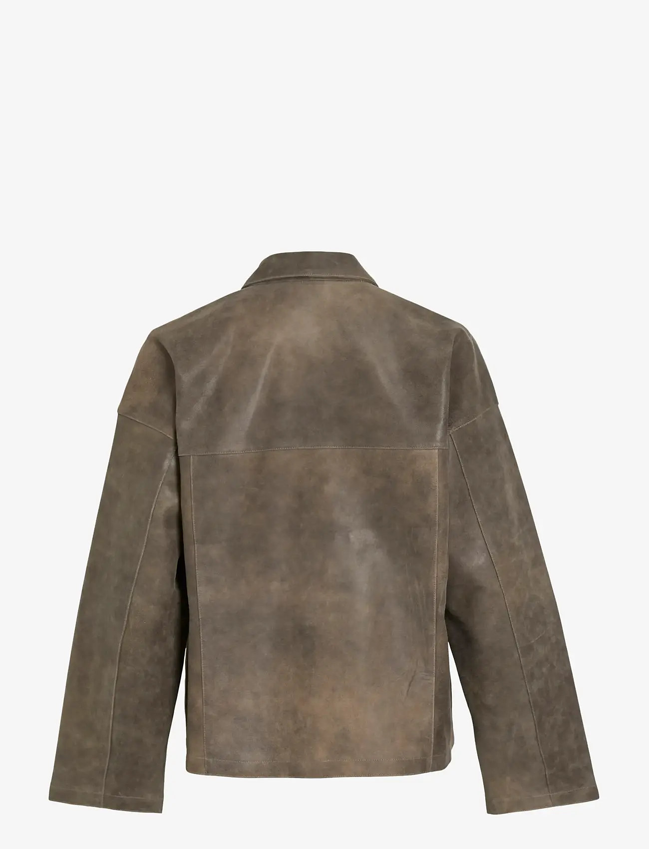 ROUGE EDIT - ROUNILA LS LEATHER OVERSHIRT/1 - overshirts - petrified oak - 2