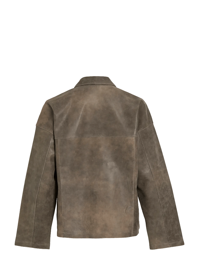 ROUGE EDIT - ROUNILA LS LEATHER OVERSHIRT/1 - overshirts - petrified oak - 2