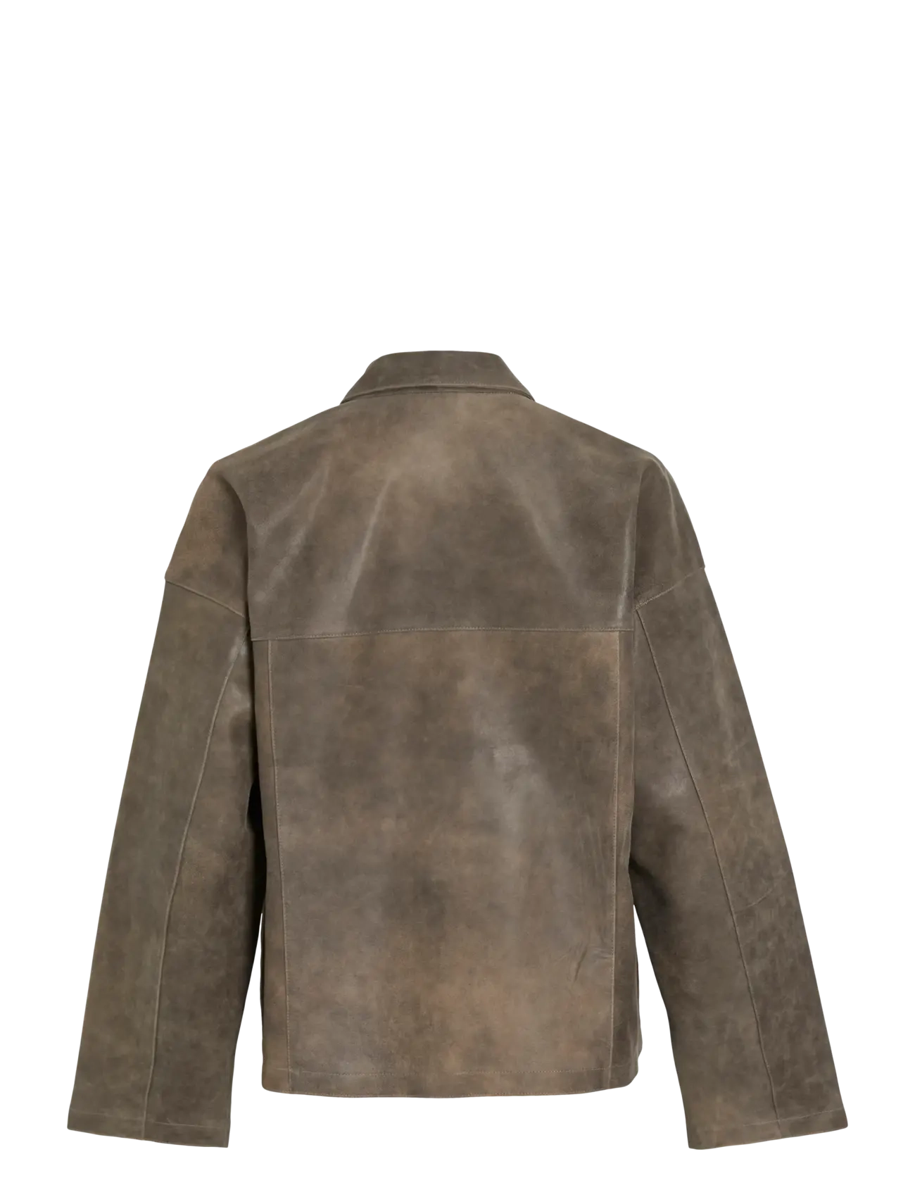 ROUGE EDIT - ROUNILA LS LEATHER OVERSHIRT/1 - overshirts - petrified oak - 2