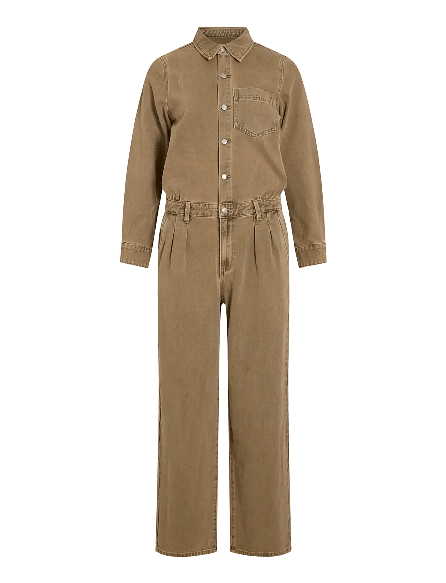 ROUGE EDIT - ROUJOLIE LS DENIM JUMPSUIT - jumpsuits - petrified oak - 0