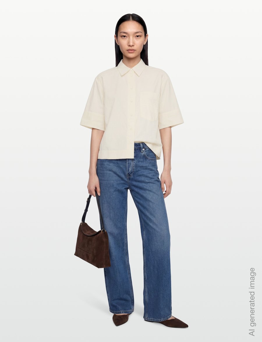 ROUGE EDIT - ROUNETTY 2/4 SHIRT - kurzärmlige hemden - birch - 0