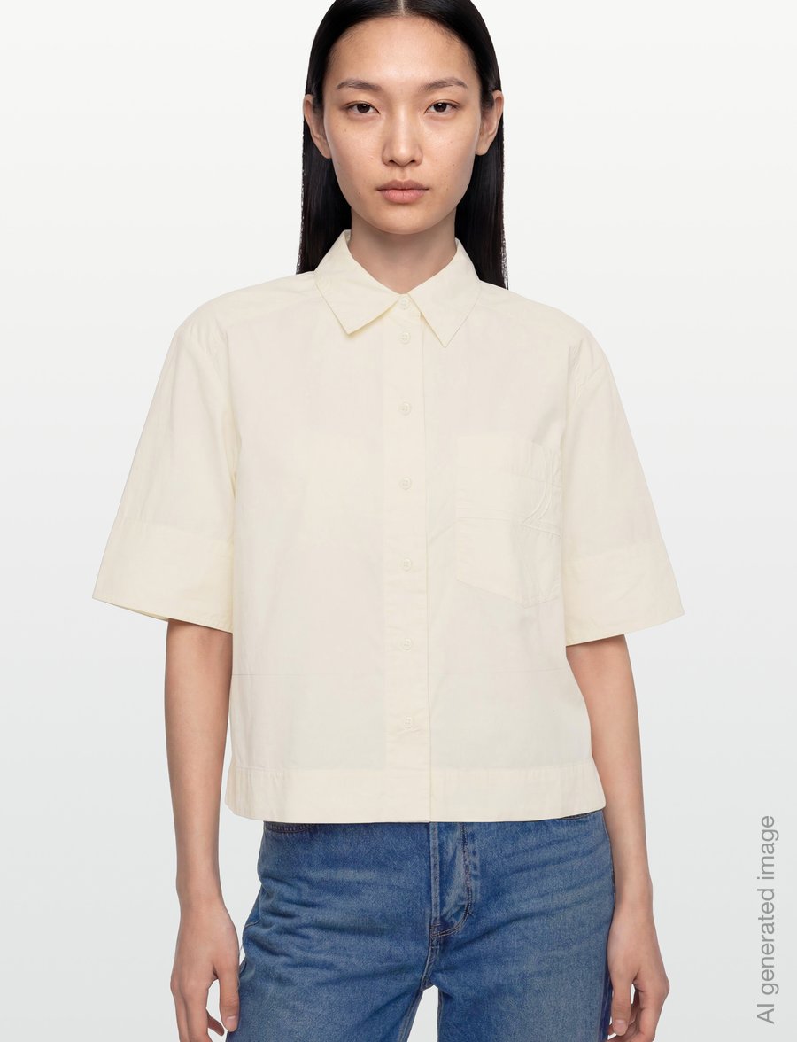 ROUGE EDIT - ROUNETTY 2/4 SHIRT - kurzärmlige hemden - birch - 4