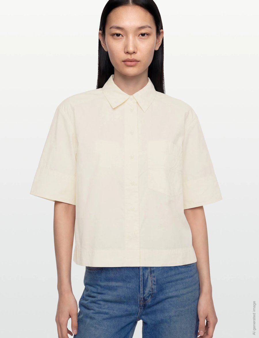 ROUGE EDIT - ROUNETTY 2/4 SHIRT - kurzärmlige hemden - birch - 3