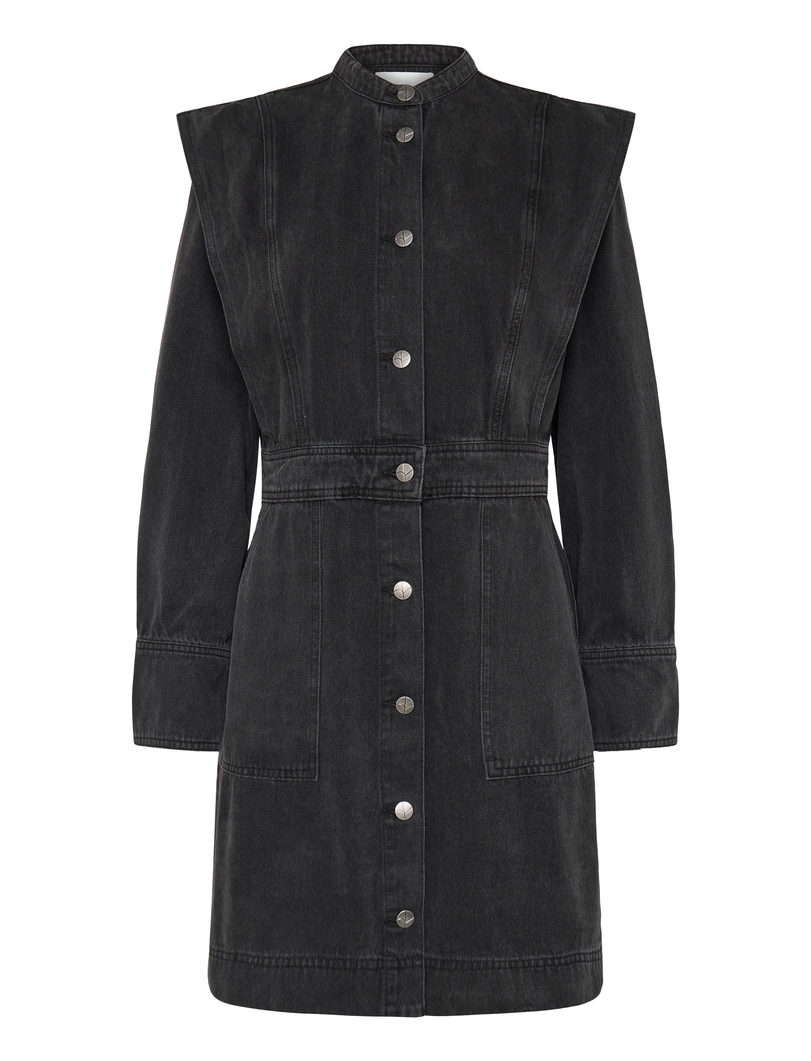 ROUGE EDIT - ROUMORA LS SHORT DENIM DRESS - skjortklänningar - meteorite - 1