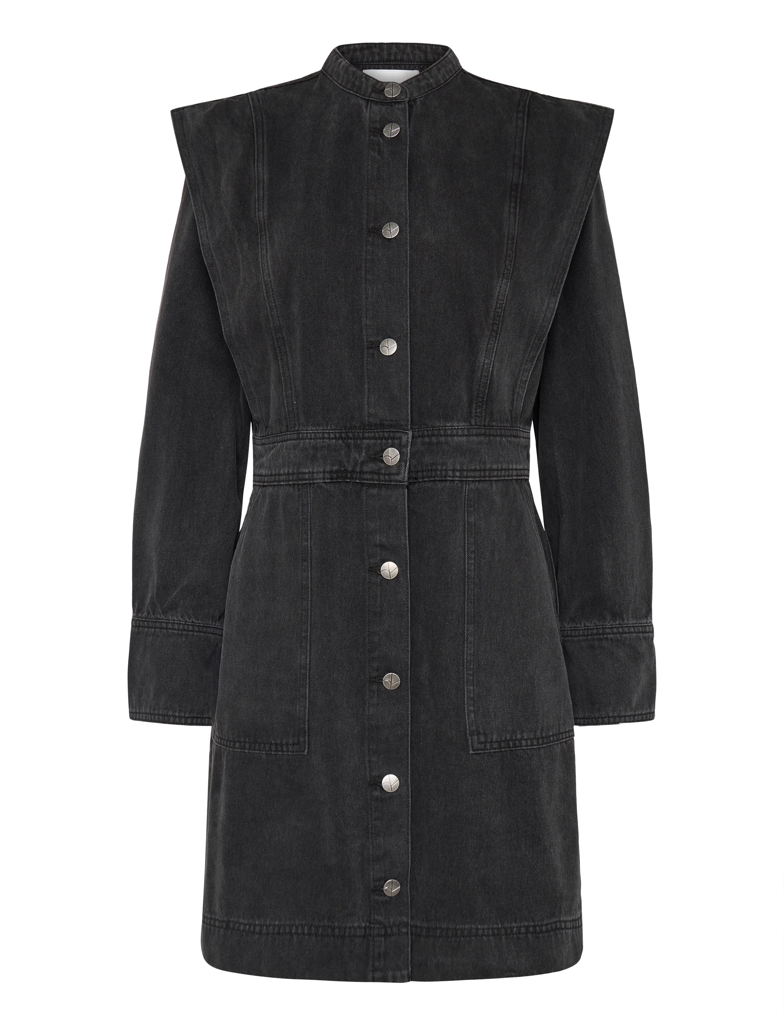 ROUGE EDIT ROUMORA LS SHORT DENIM DRESS - Skjortekjoler - METEORITE / grey