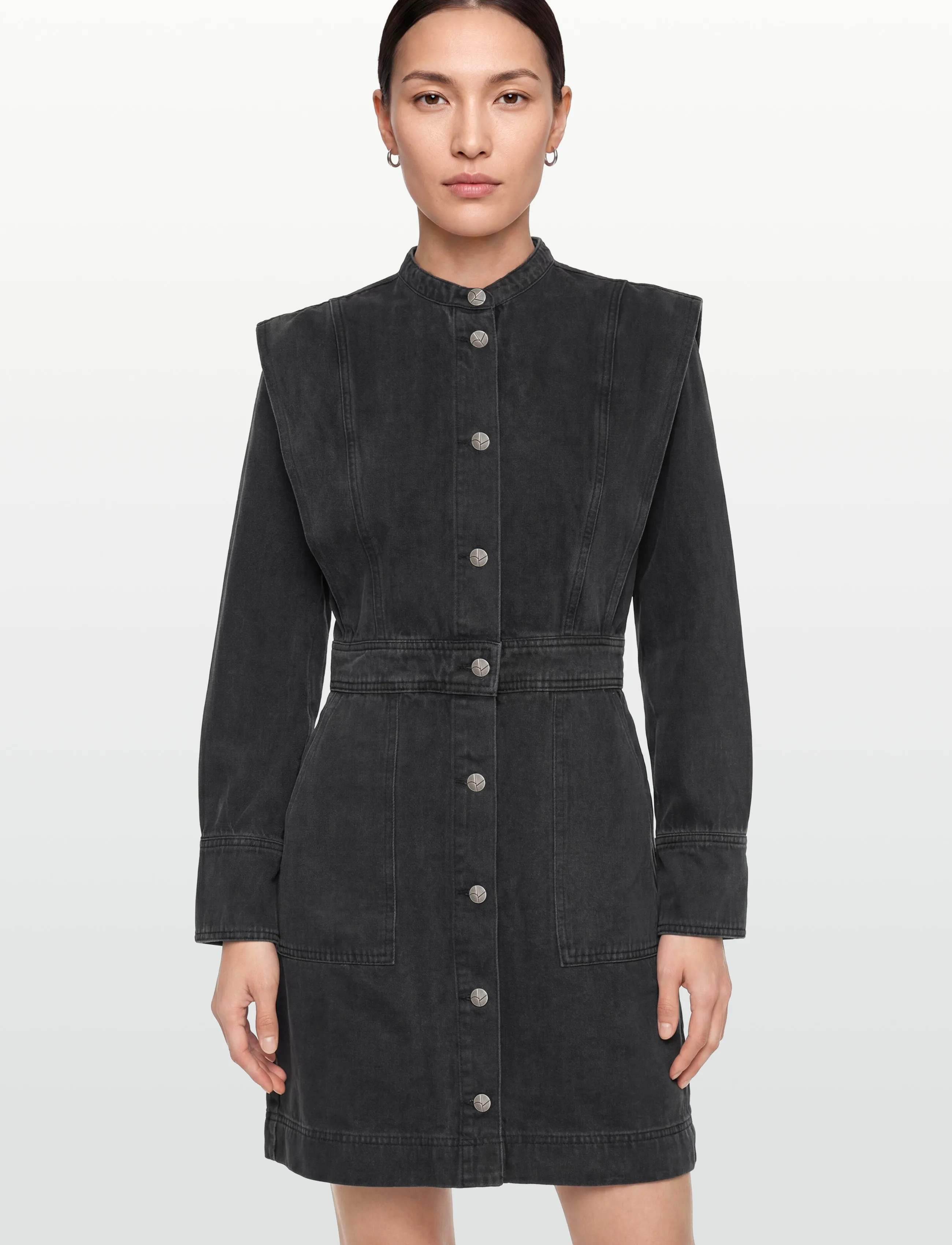 ROUGE EDIT - ROUMORA LS SHORT DENIM DRESS - skjortklänningar - meteorite - 3