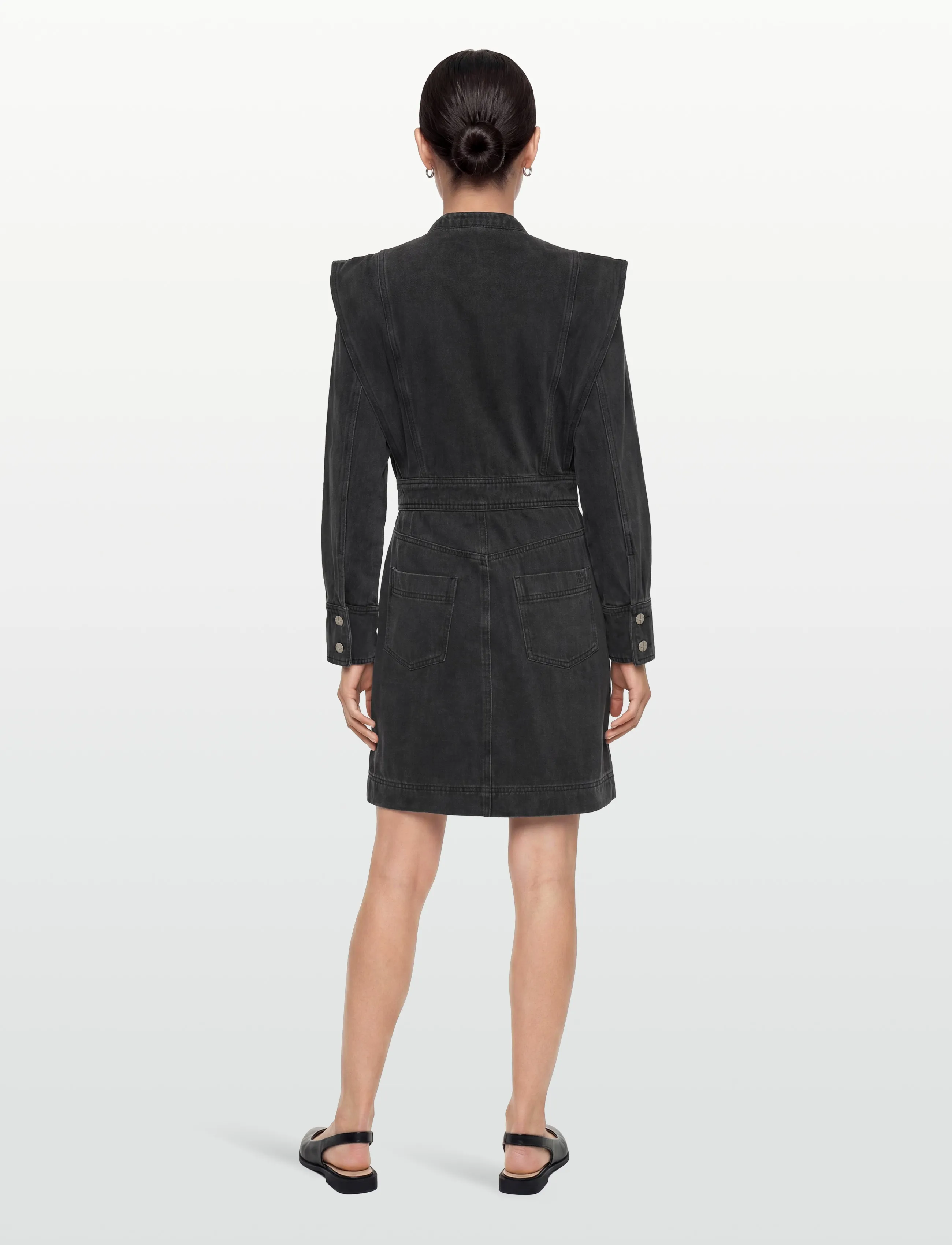 ROUGE EDIT - ROUMORA LS SHORT DENIM DRESS - skjortklänningar - meteorite - 4
