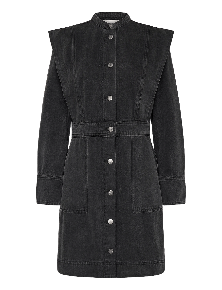 ROUGE EDIT - ROUMORA LS SHORT DENIM DRESS - särkkleidid - meteorite - 3