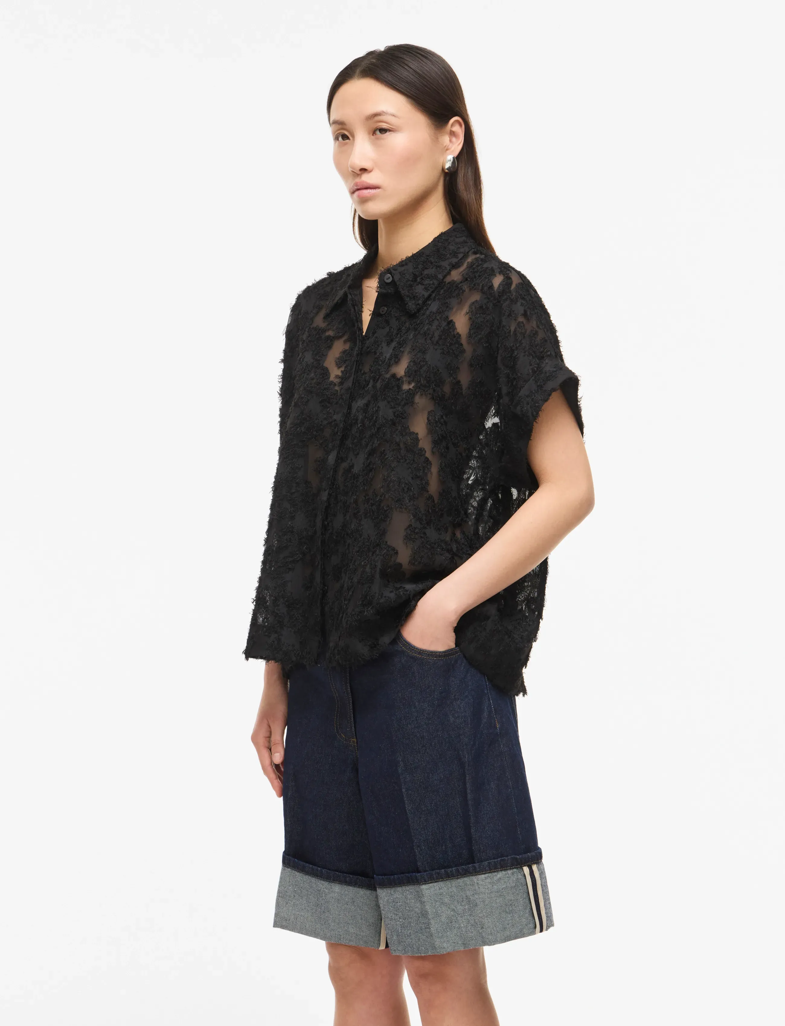 ROUGE EDIT ROUKYOTO S/S SHIRT/2 - Shirts - METEORITE / black