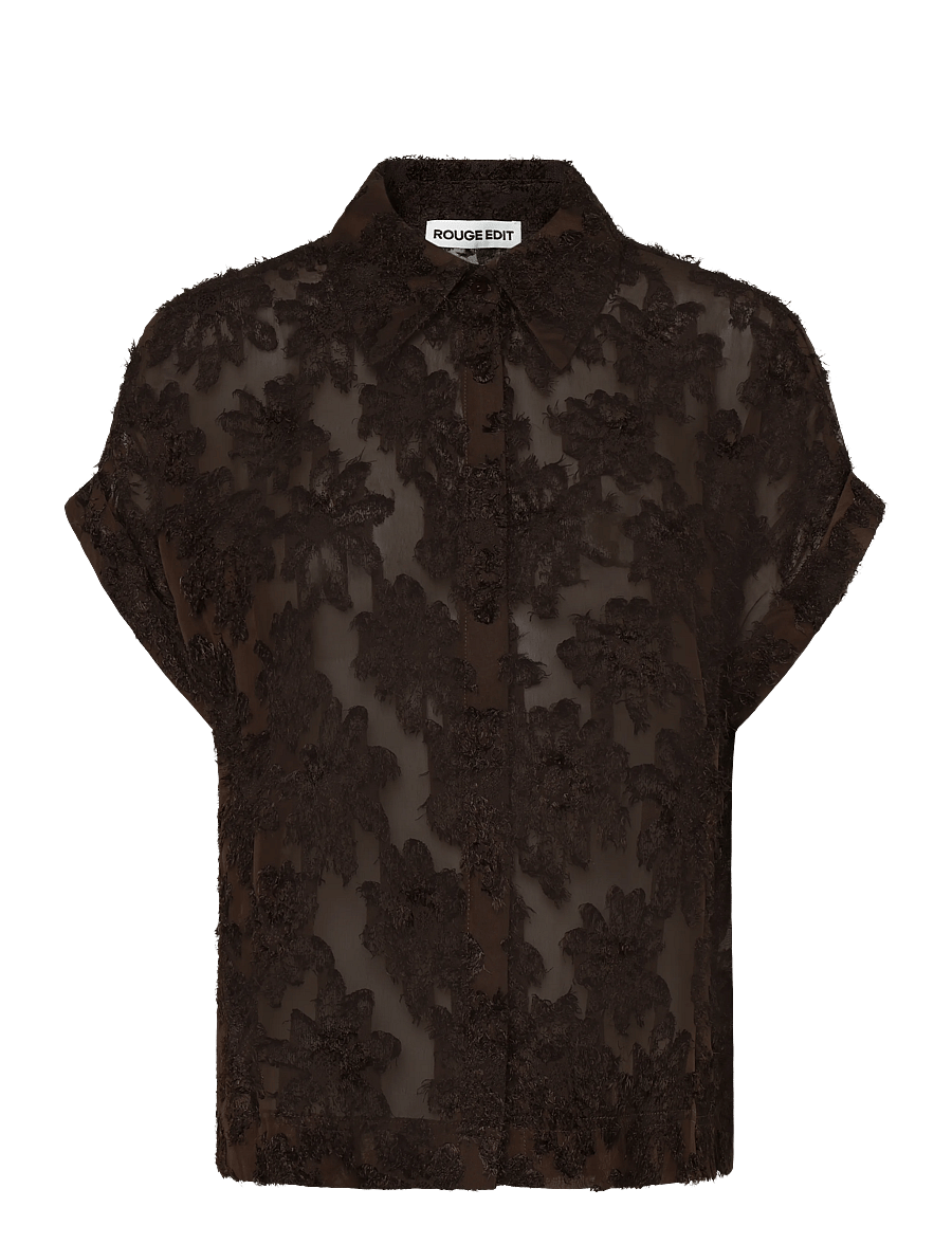 ROUGE EDIT - ROUKYOTO S/S SHIRT/2 - kortærmede skjorter - seal brown - 1
